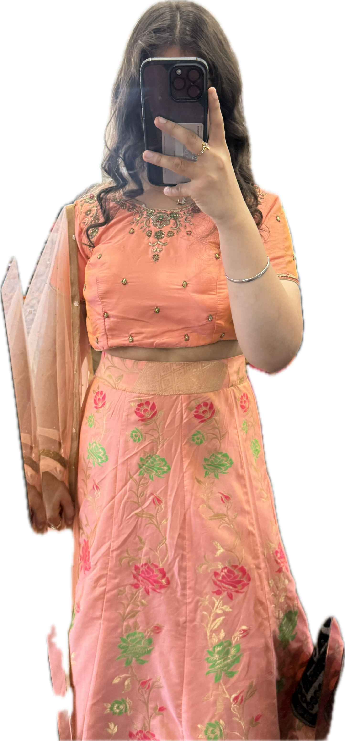 Beautiful designer pure brocade lengha choli