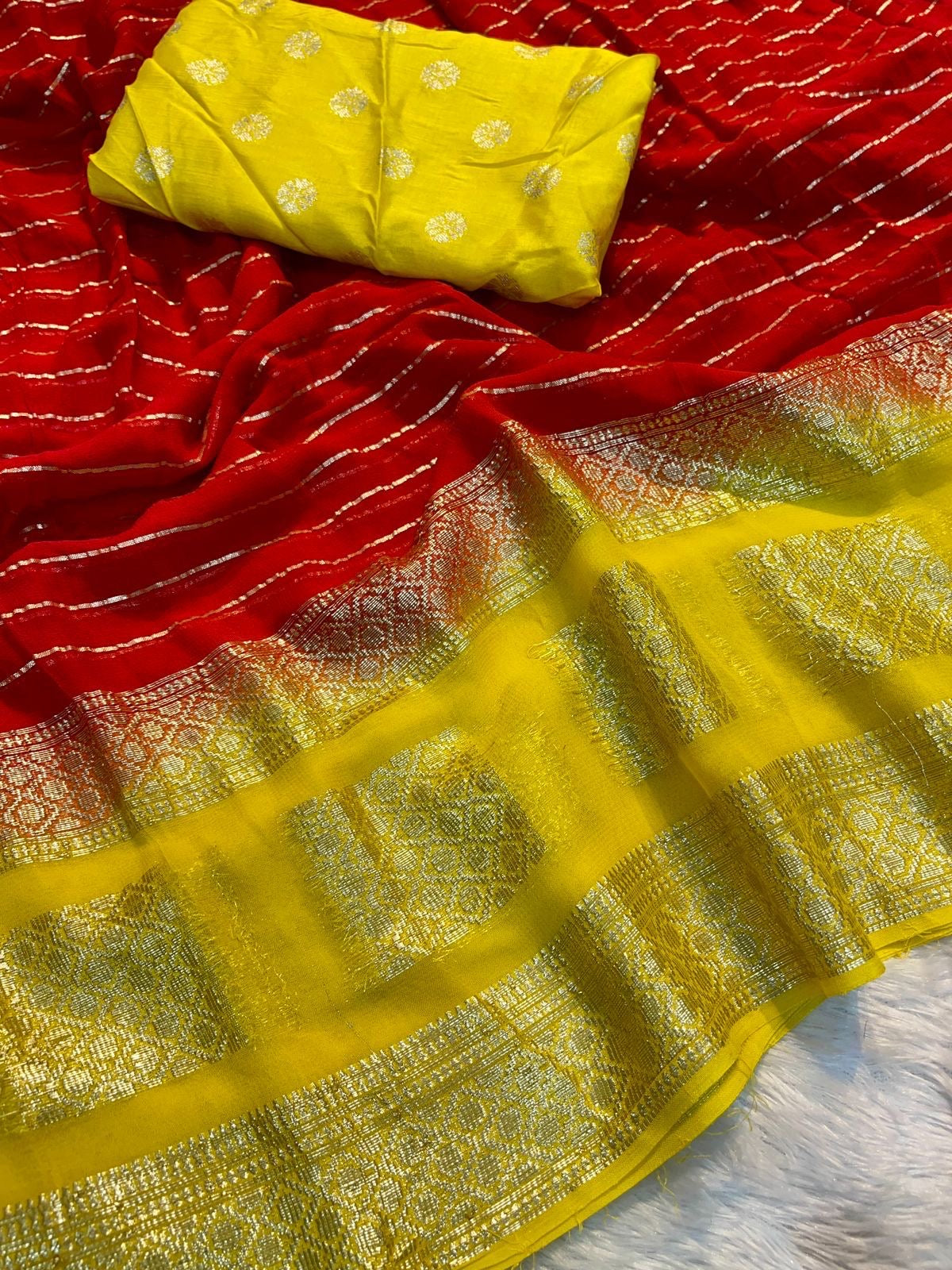 Beautiful designer geogrette saree