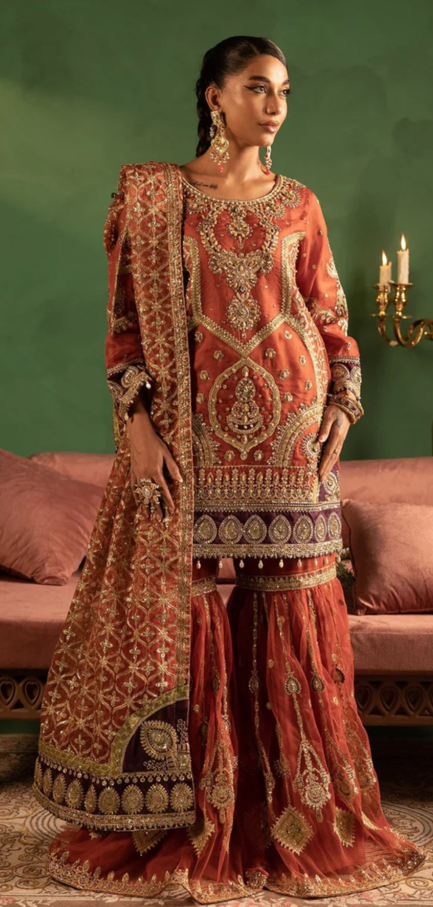 Beautiful designer Pakistani style gharara suit