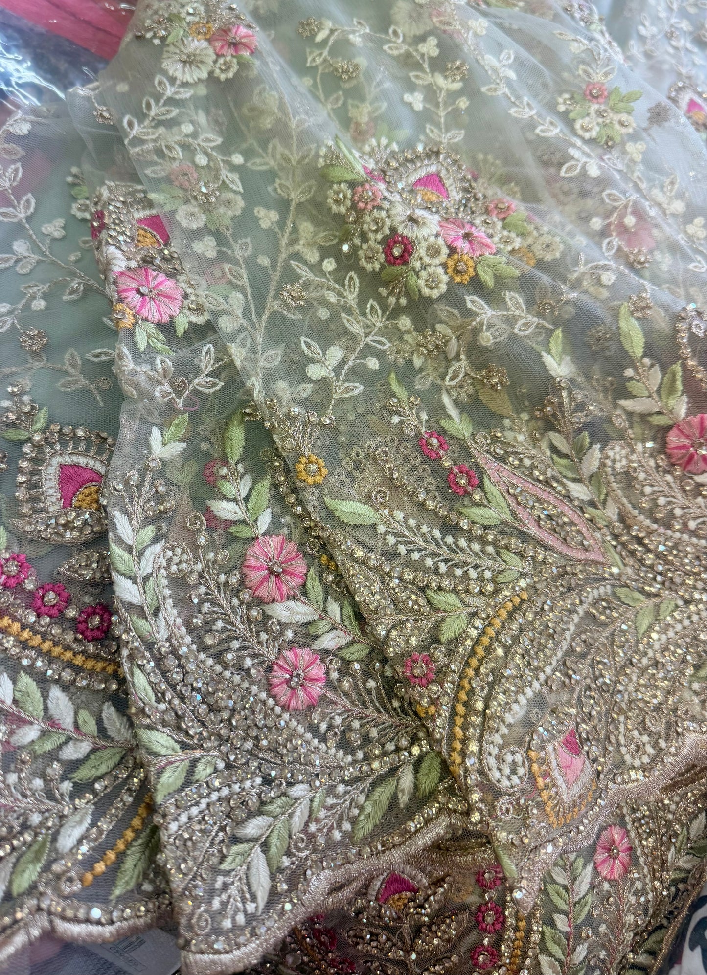 Beautiful designer fully embroidery net saree