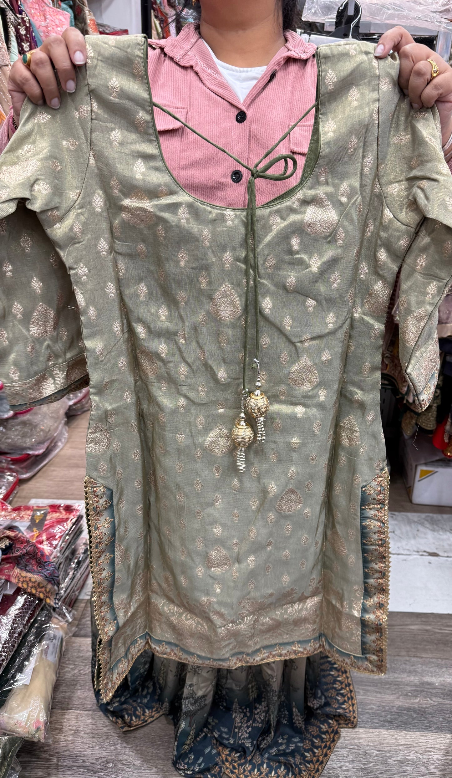 Beautiful designer floral sharara suit