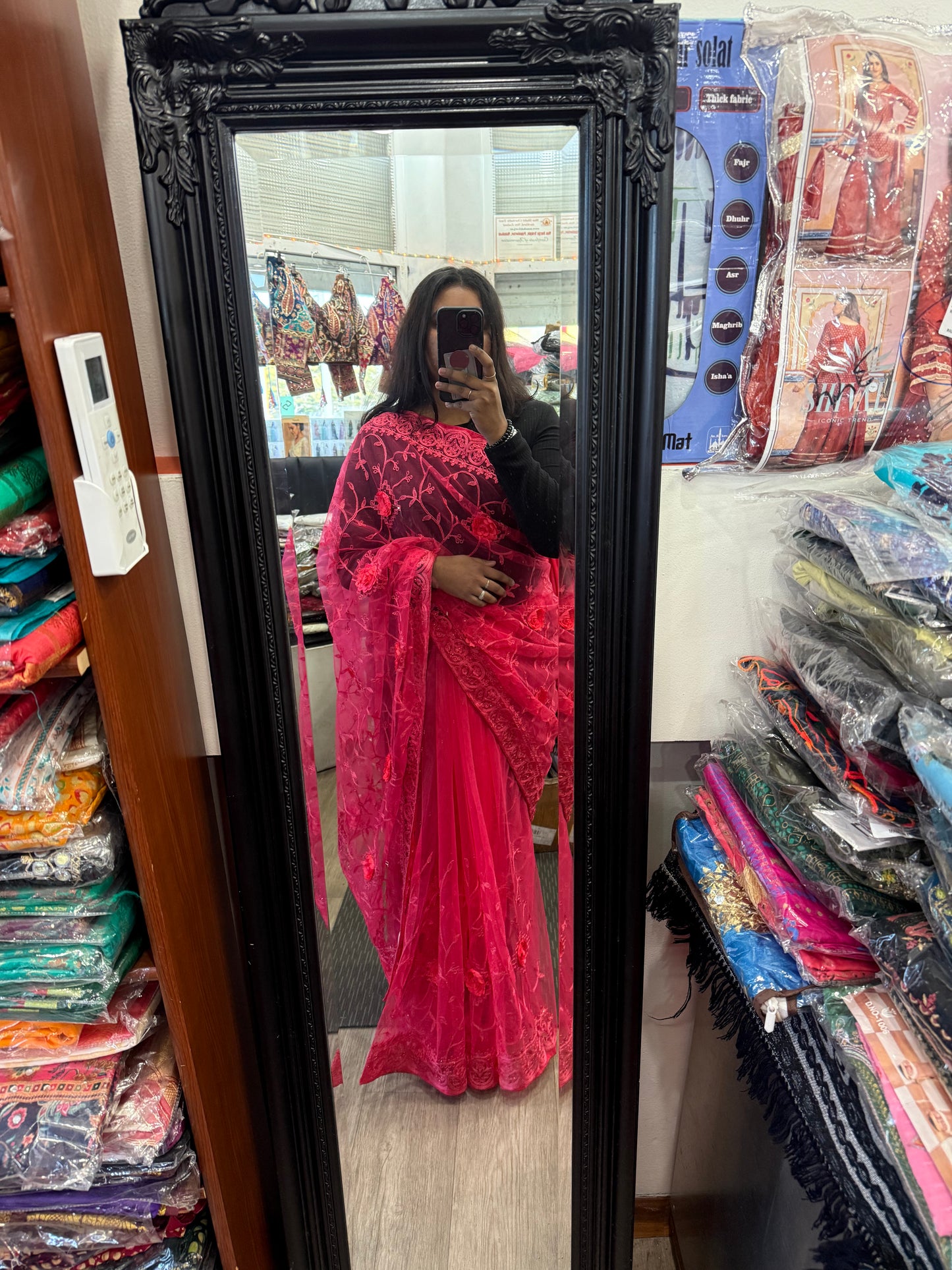 Beautiful designer net embroidery saree