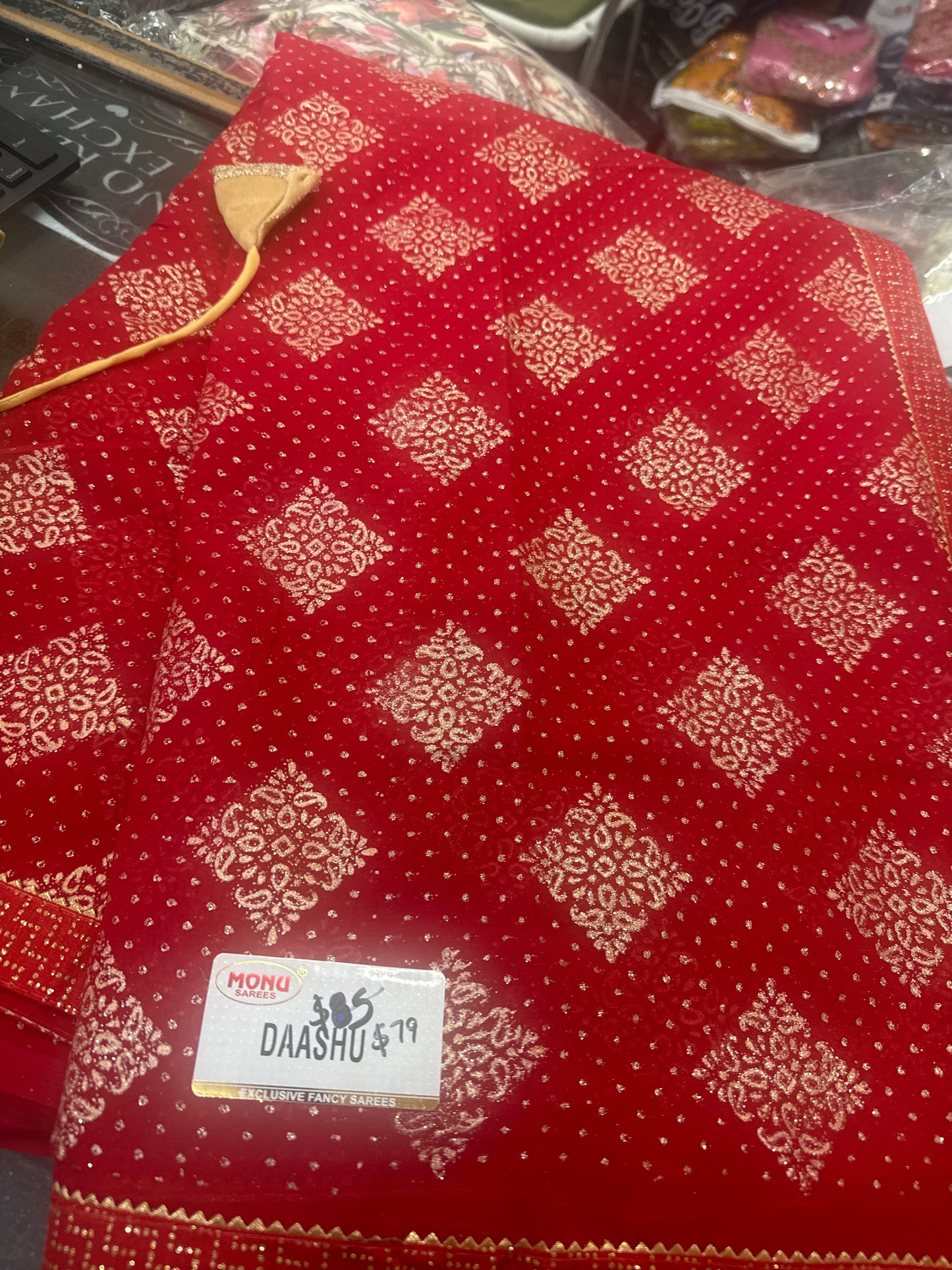 Beautiful designer saree blouse combo