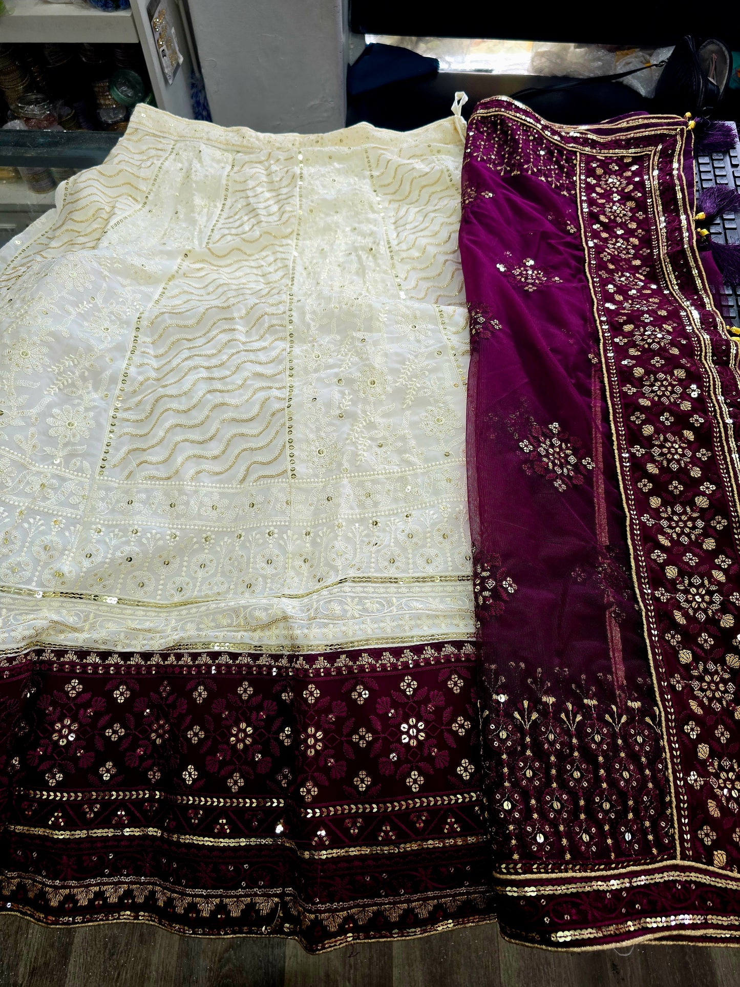 Beautiful designer lucknowi unstitched lengha