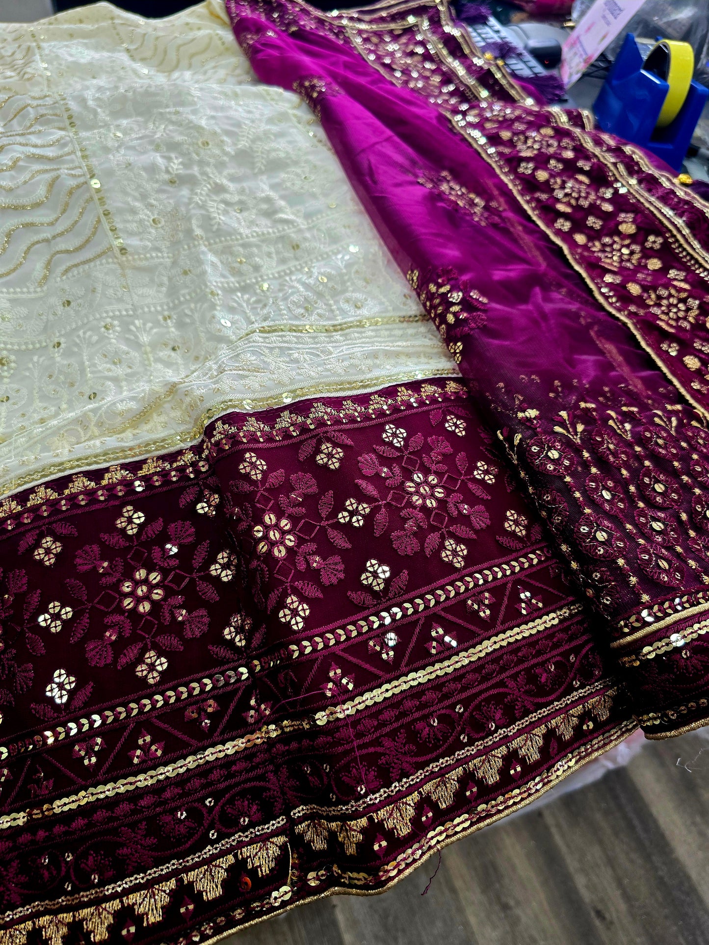 Beautiful designer lucknowi unstitched lengha