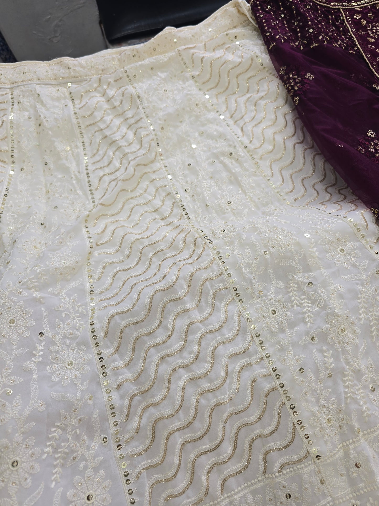 Beautiful designer lucknowi unstitched lengha
