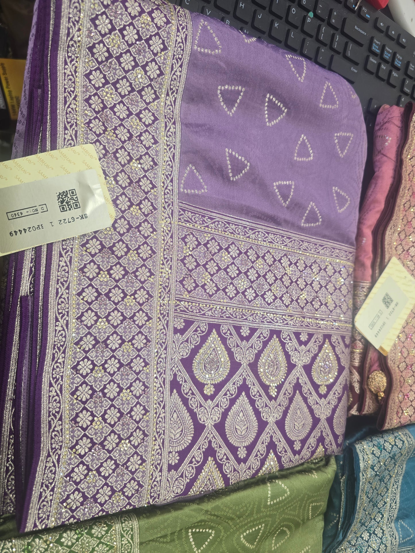 Beautiful designer satin silk saree