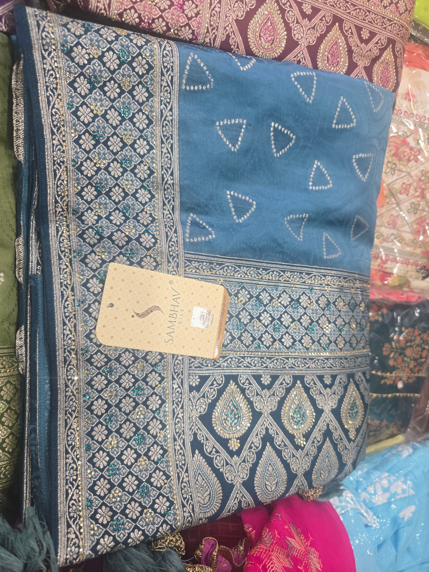 Beautiful designer satin silk saree