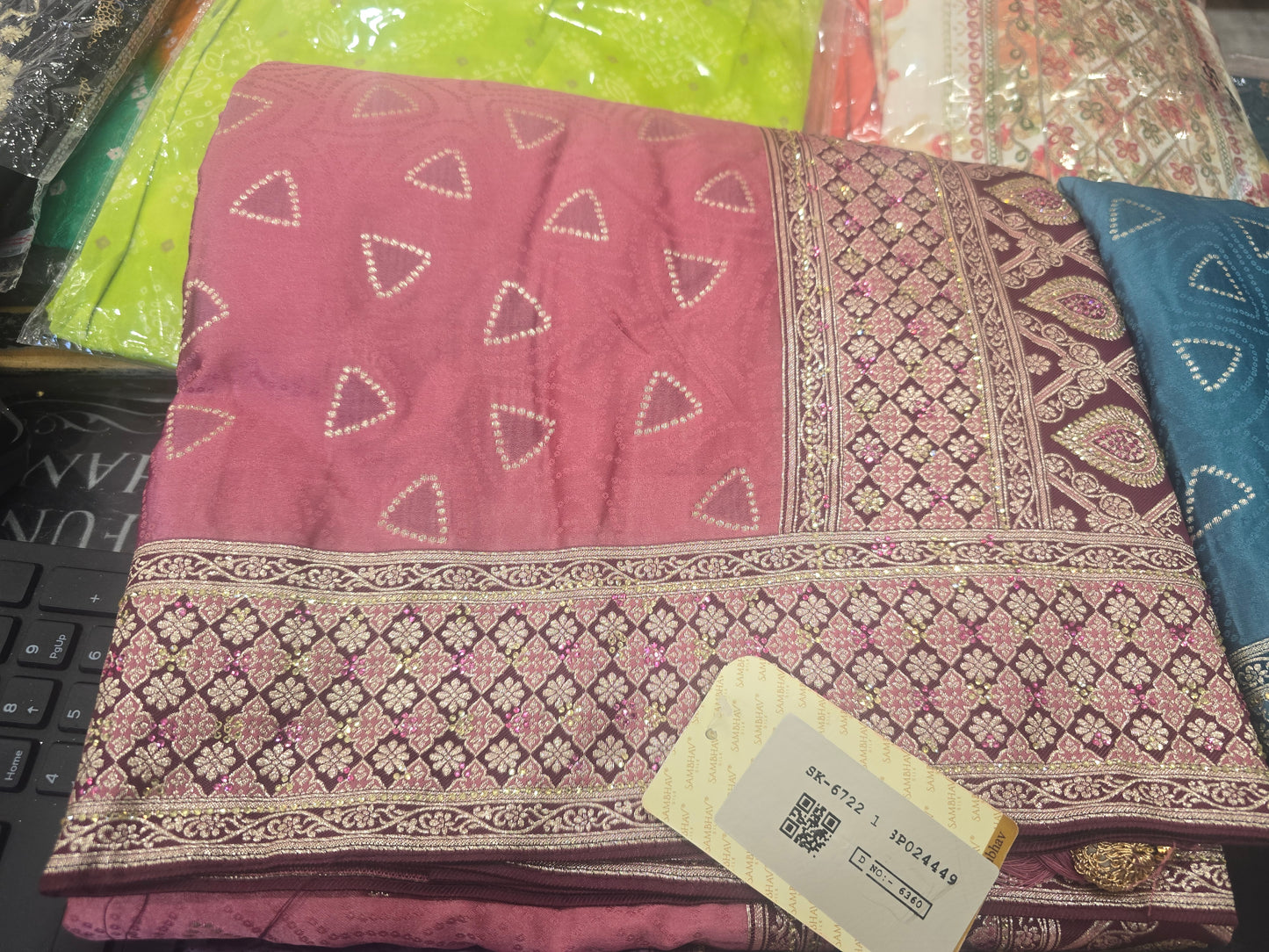 Beautiful designer satin silk saree