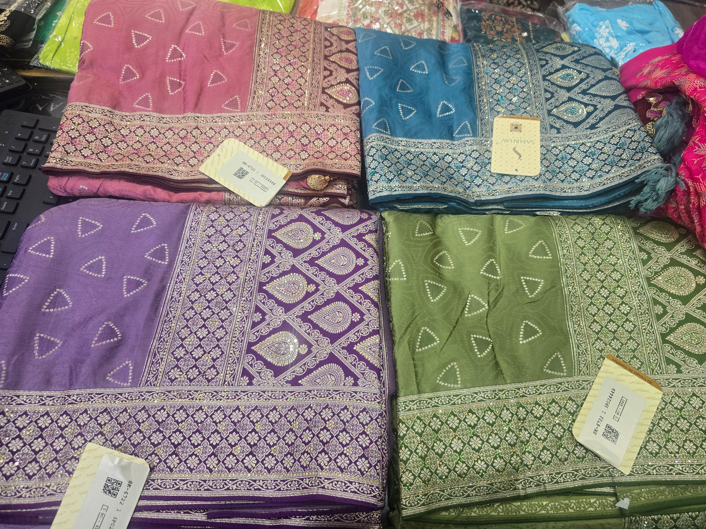 Beautiful designer satin silk saree