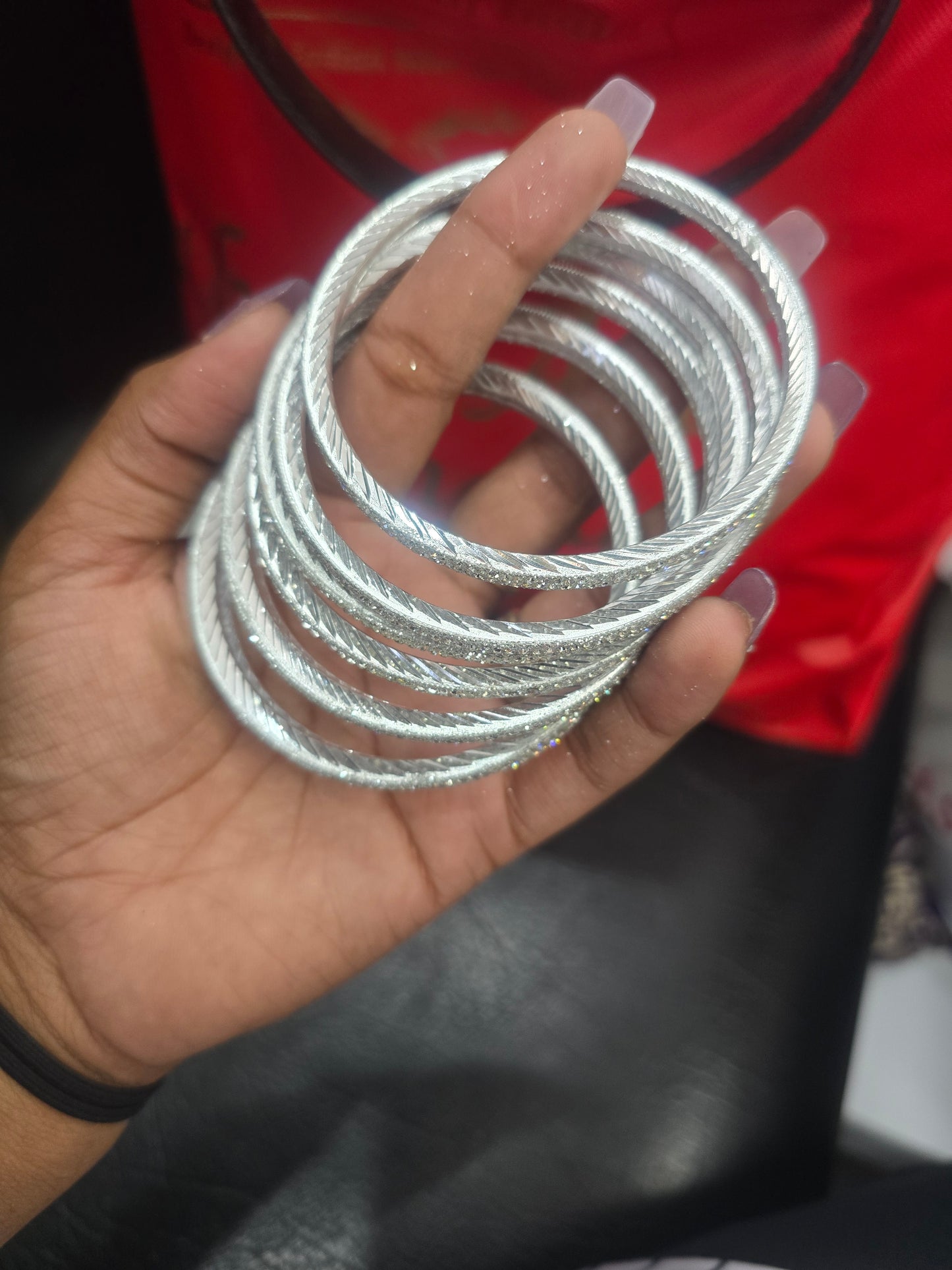 Beautiful metal silver bangles