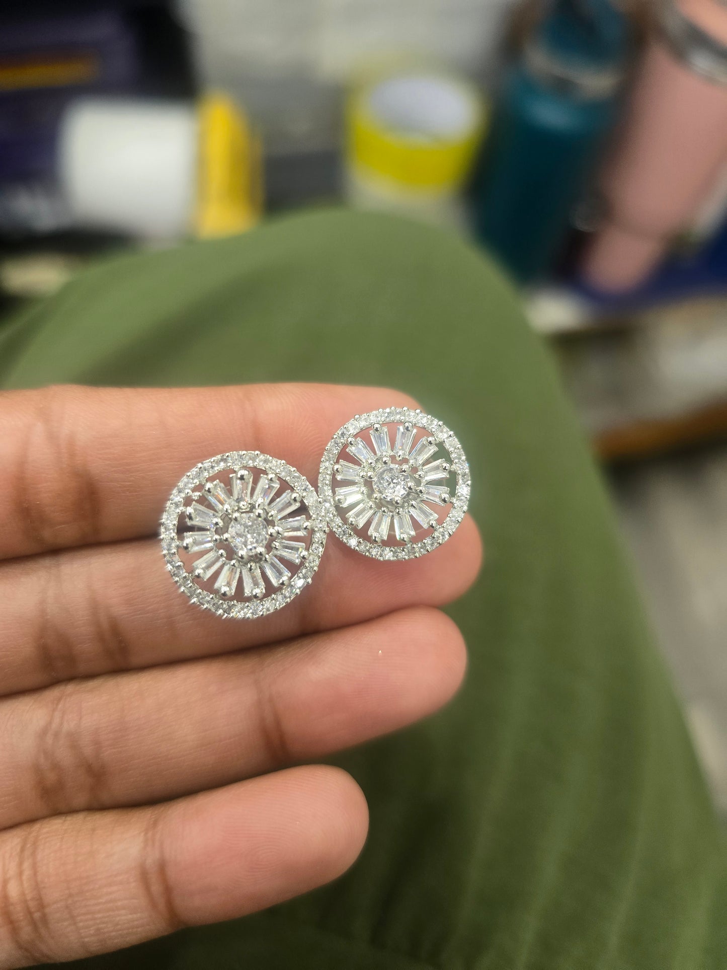 Beautiful designer American diamond studs