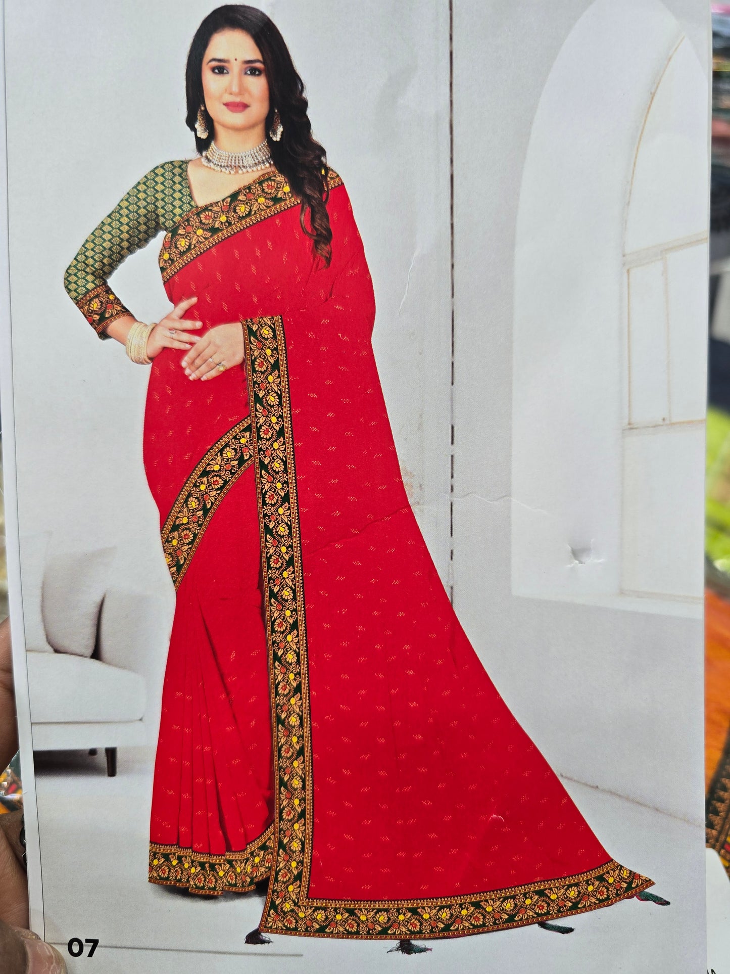 Beautiful designer crepe silk saree