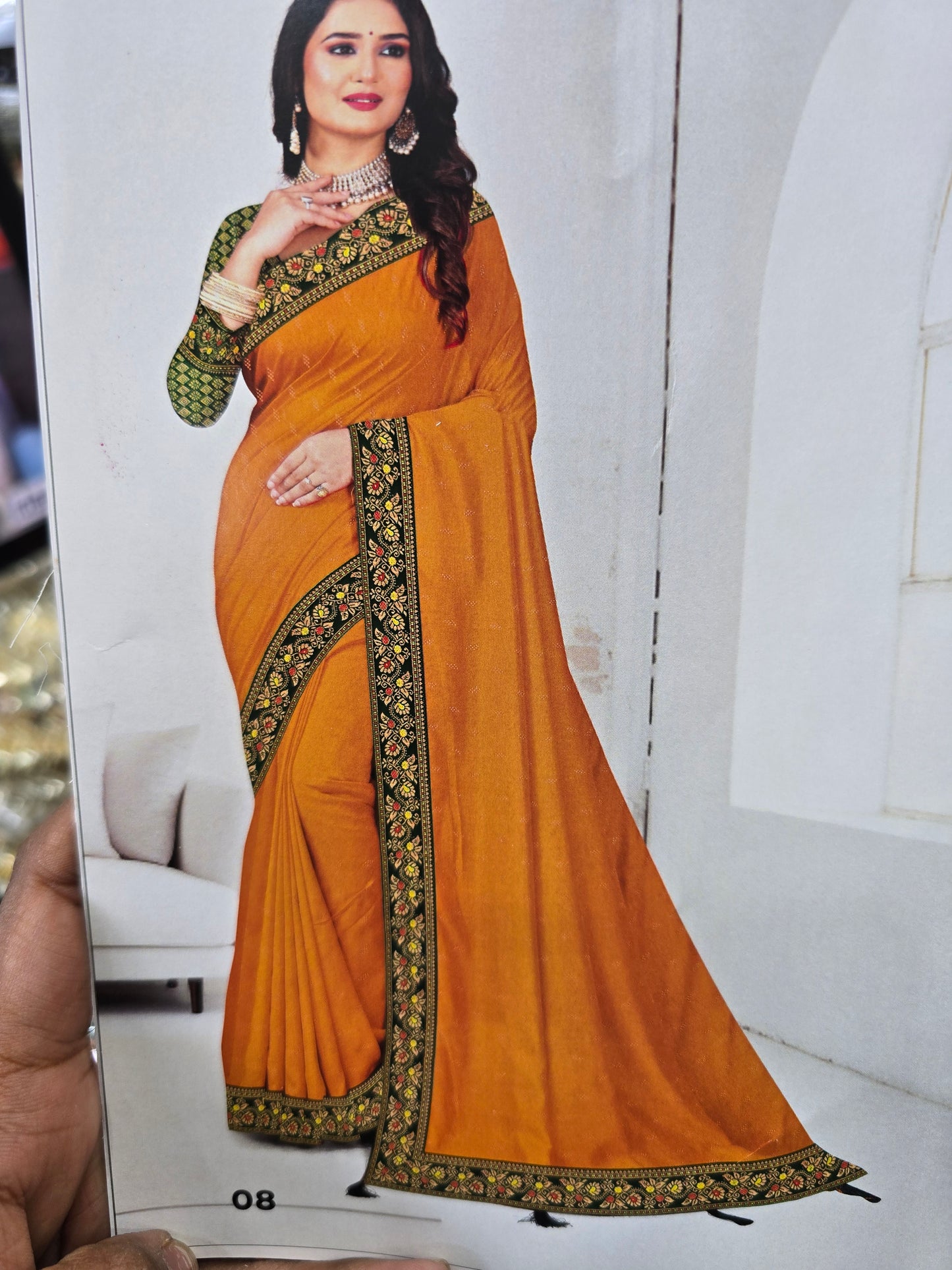 Beautiful designer crepe silk saree
