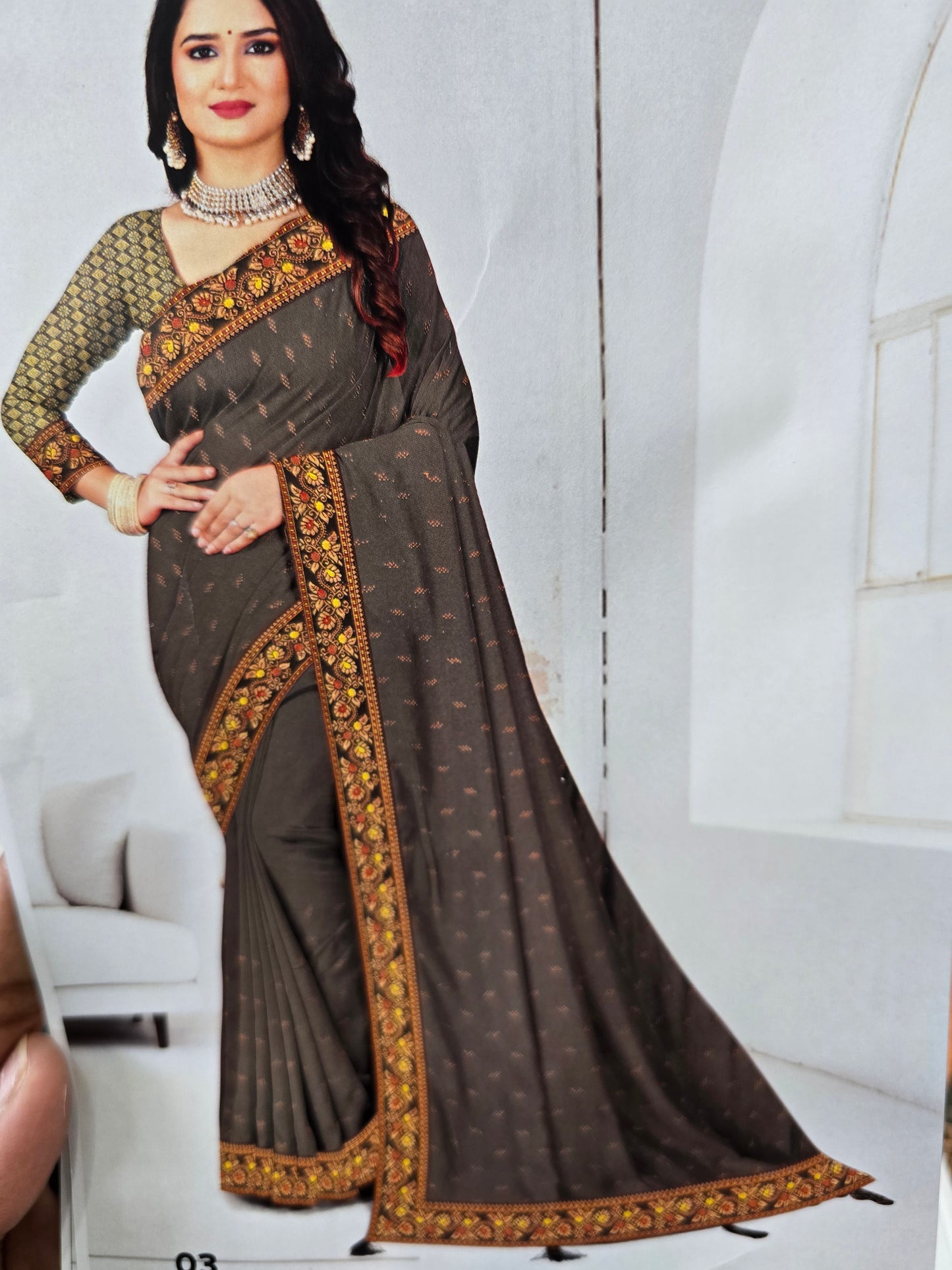 Beautiful designer crepe silk saree