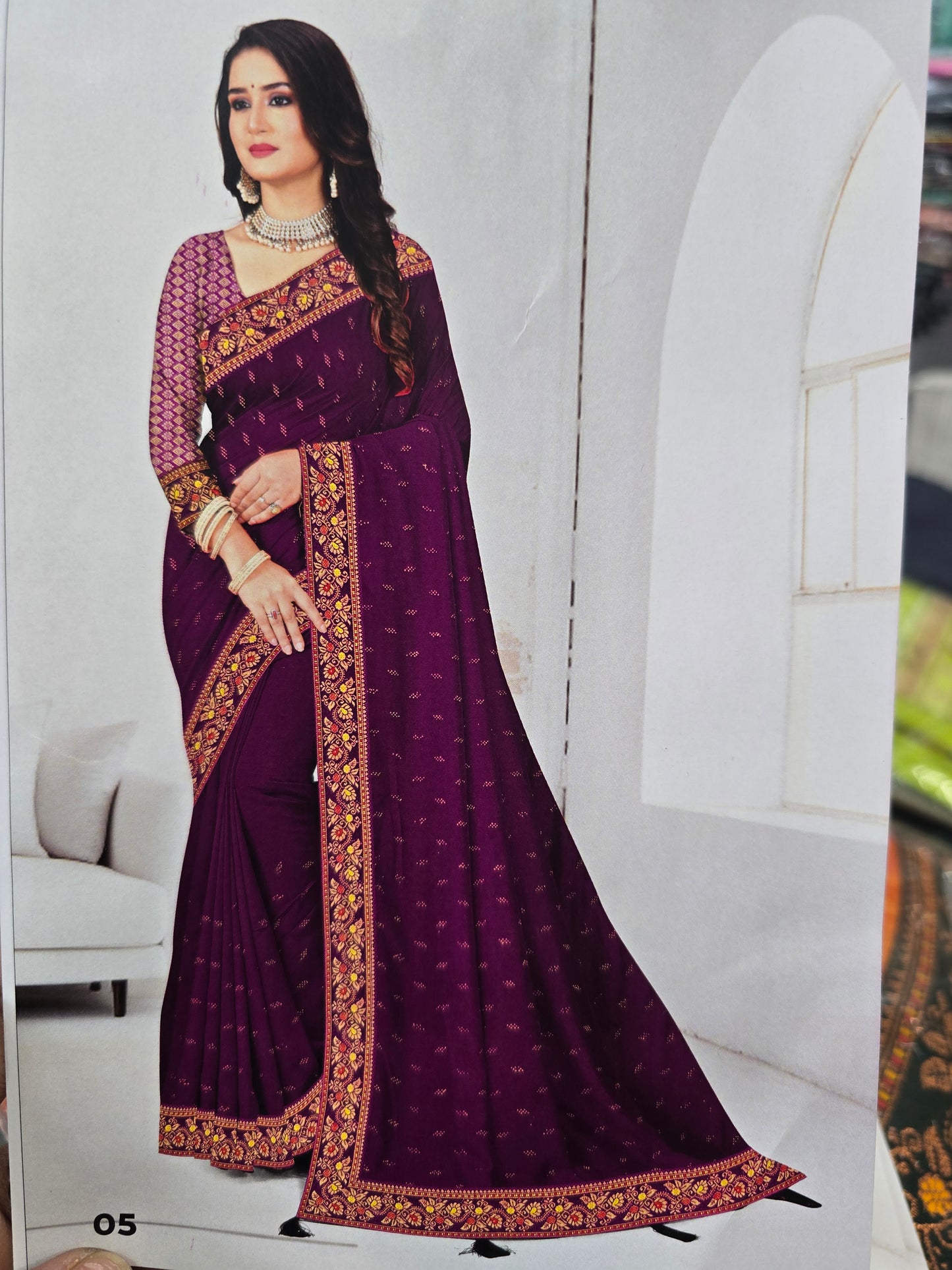 Beautiful designer crepe silk saree
