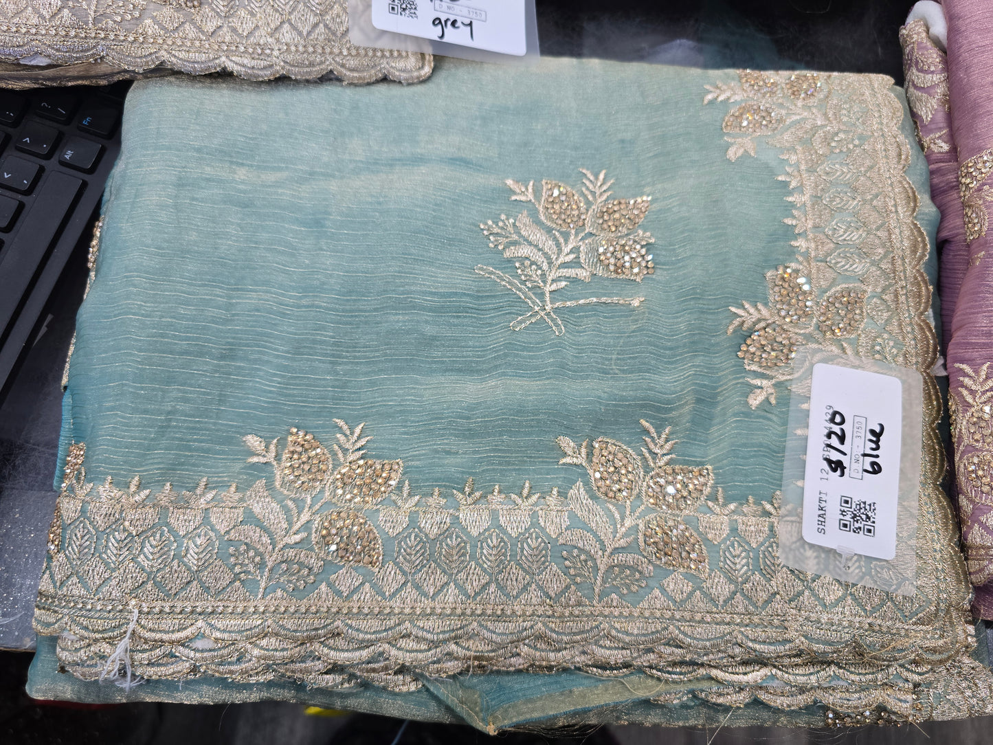 Beautiful designer fully embroidery saree.
