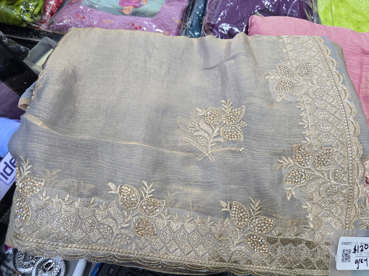 Beautiful designer fully embroidery saree.