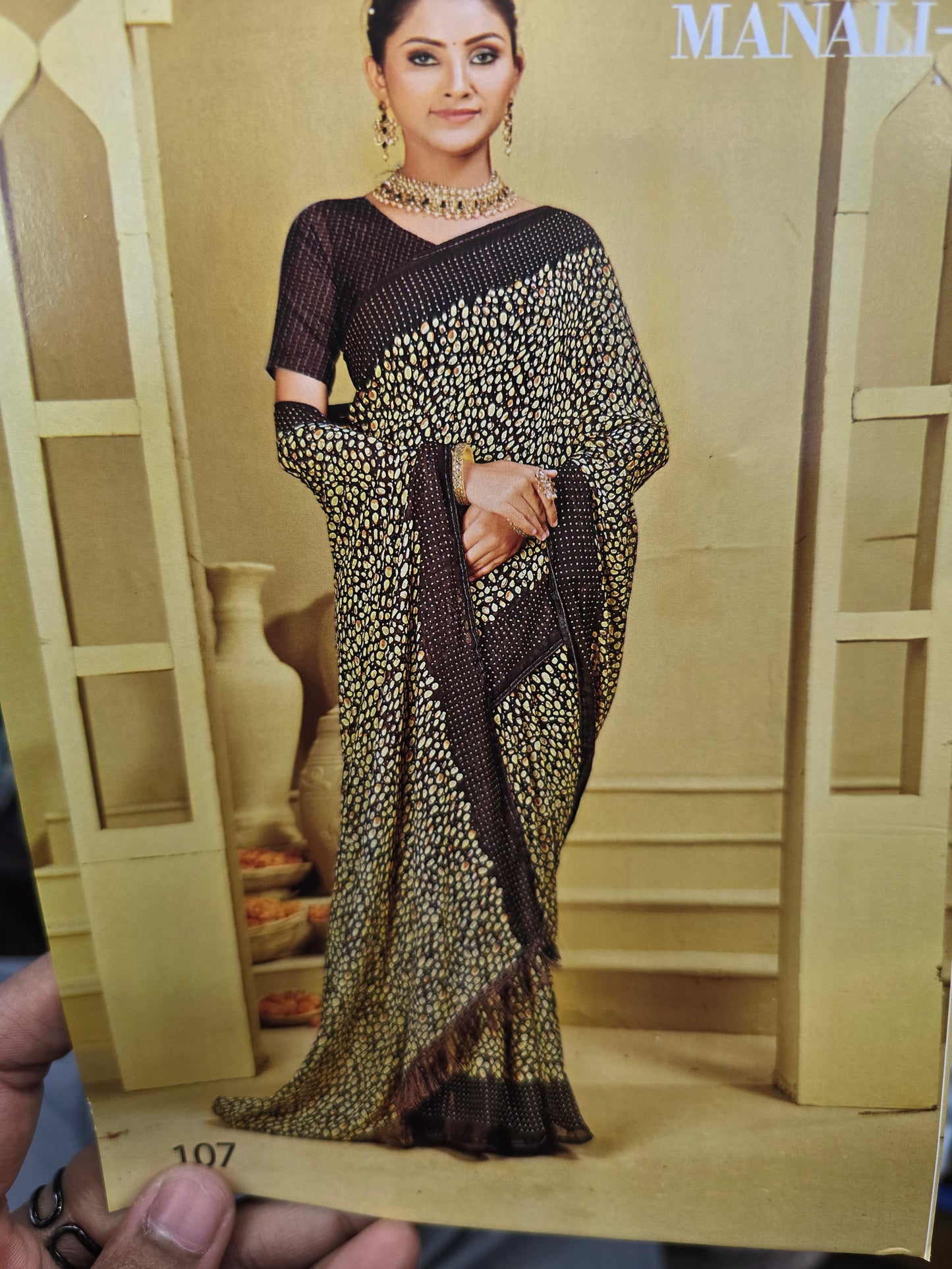 Beautiful designer brasso gorgette saree