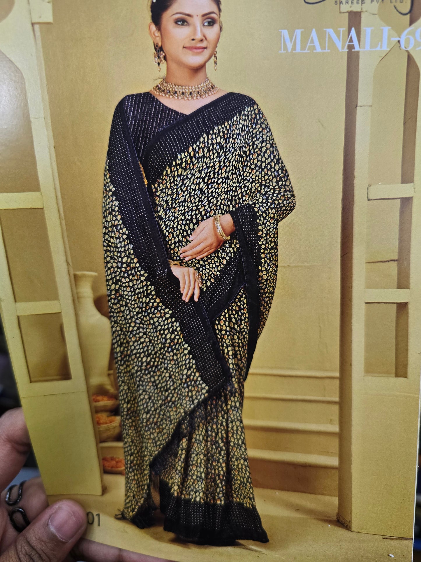 Beautiful designer brasso gorgette saree