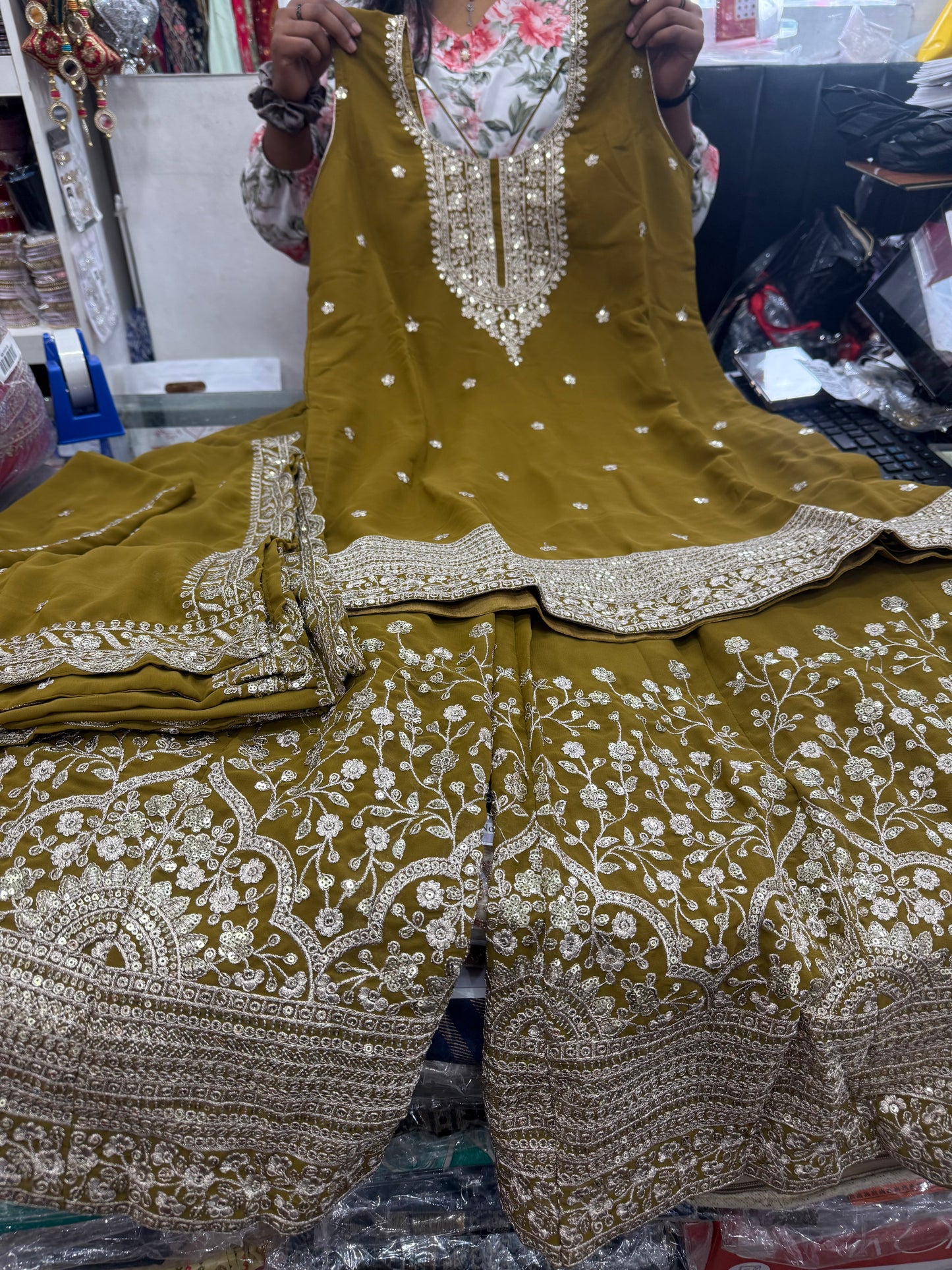 Beautiful designer plazo suit