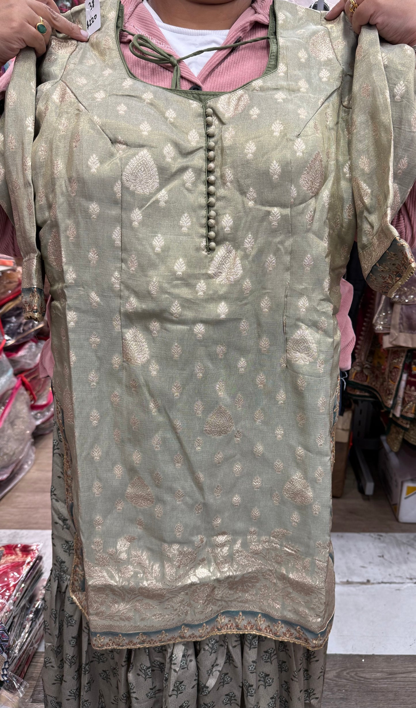 Beautiful designer floral sharara suit