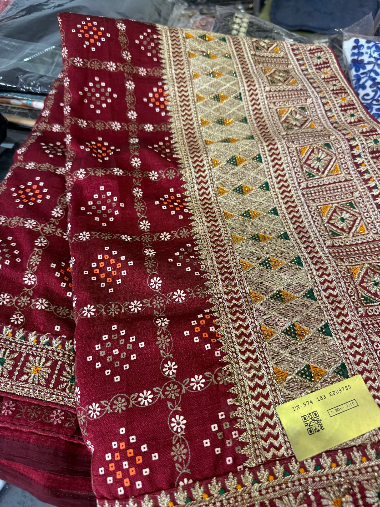 Beautiful designer bandhani silk saree