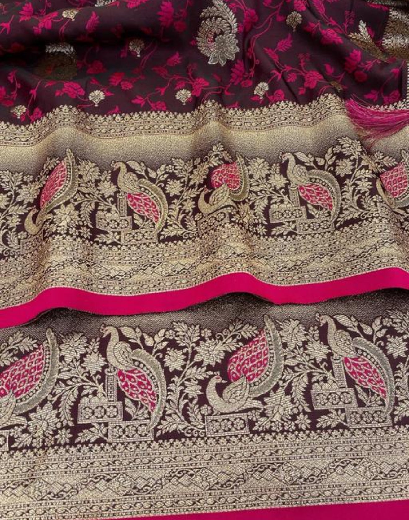 Beautiful designer pure banasari silk saree