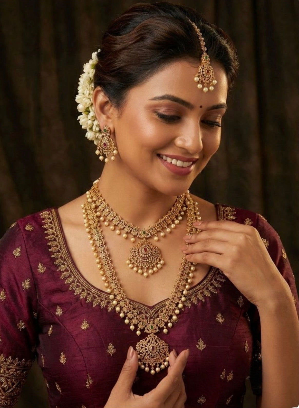 Beautiful designer temple style necklace set