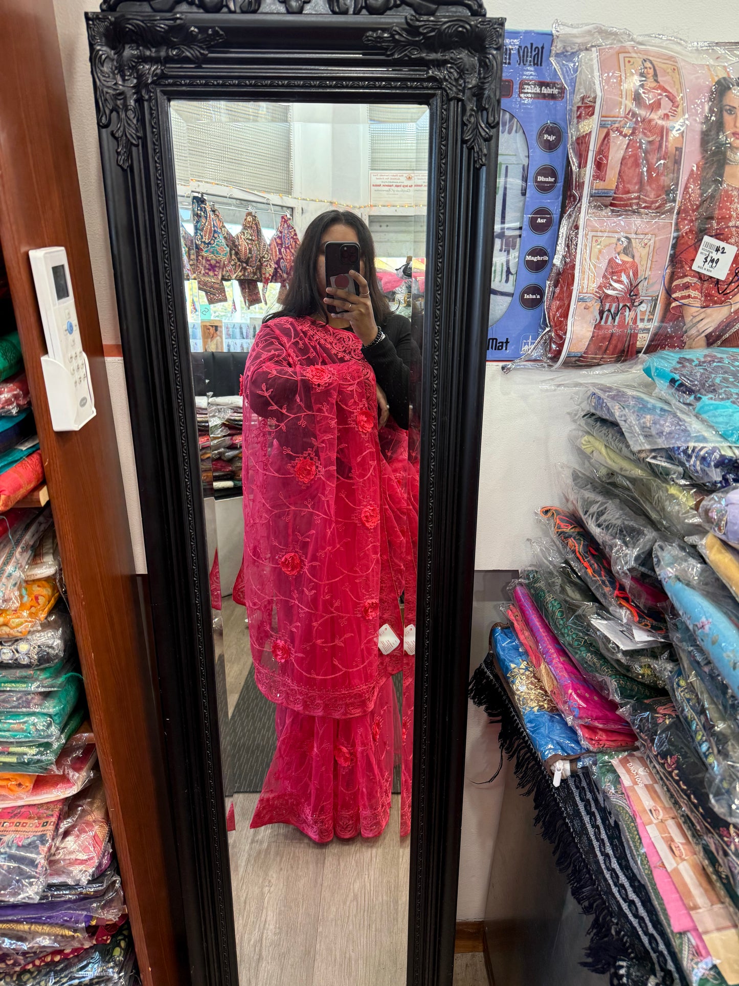 Beautiful designer net embroidery saree