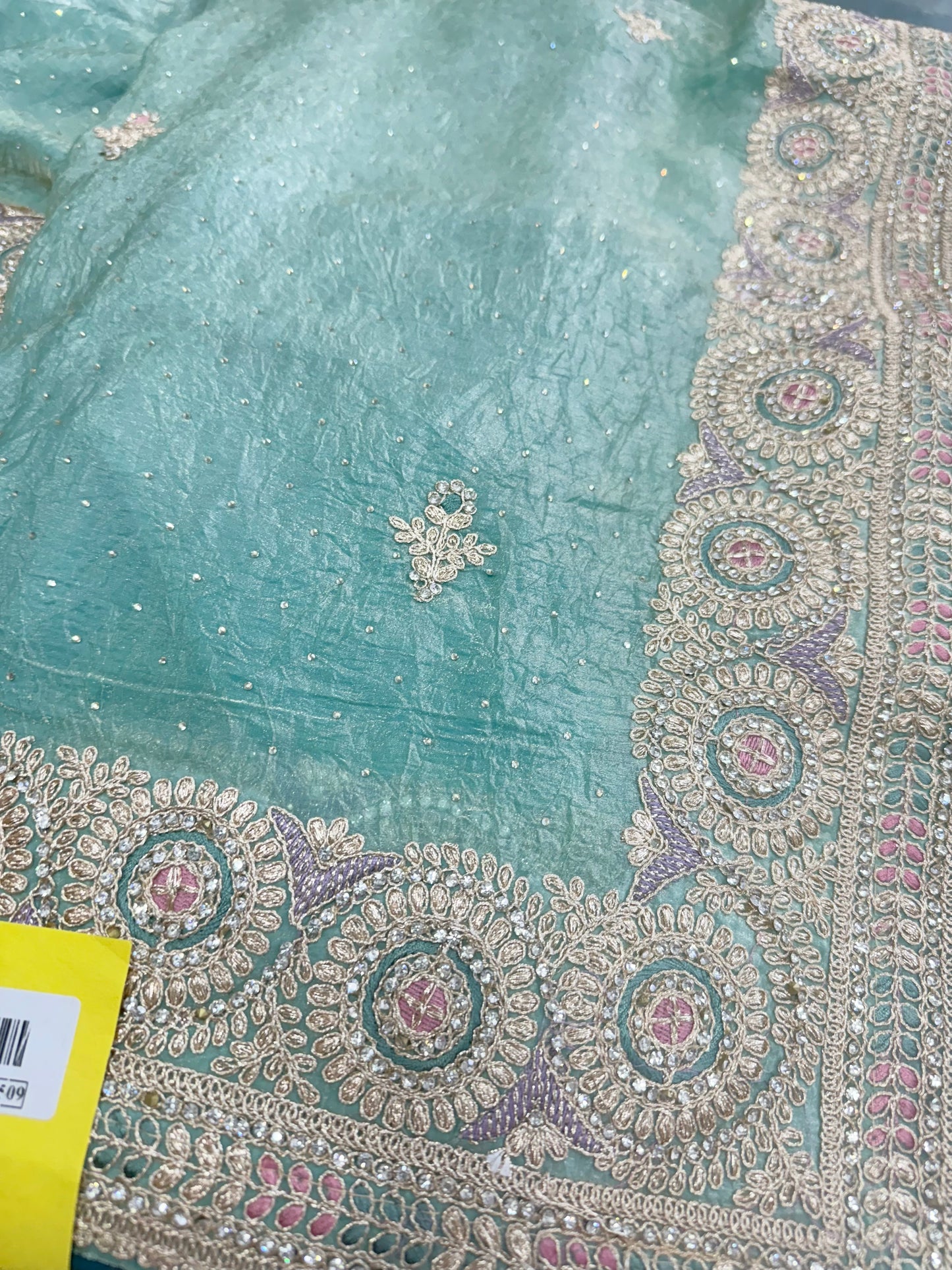 Beautiful designer fully embroidery saree with unstitched embroidery blouse