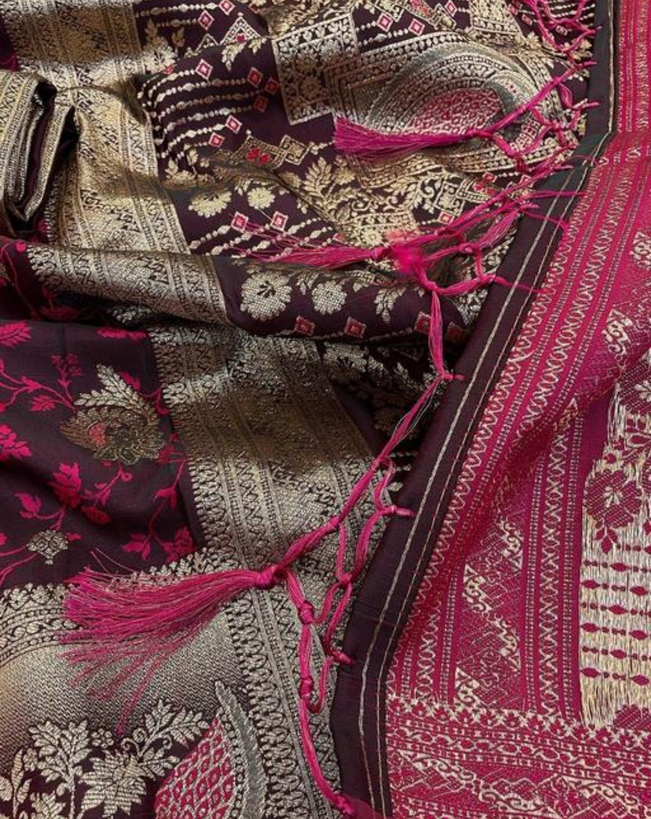 Beautiful designer pure banasari silk saree