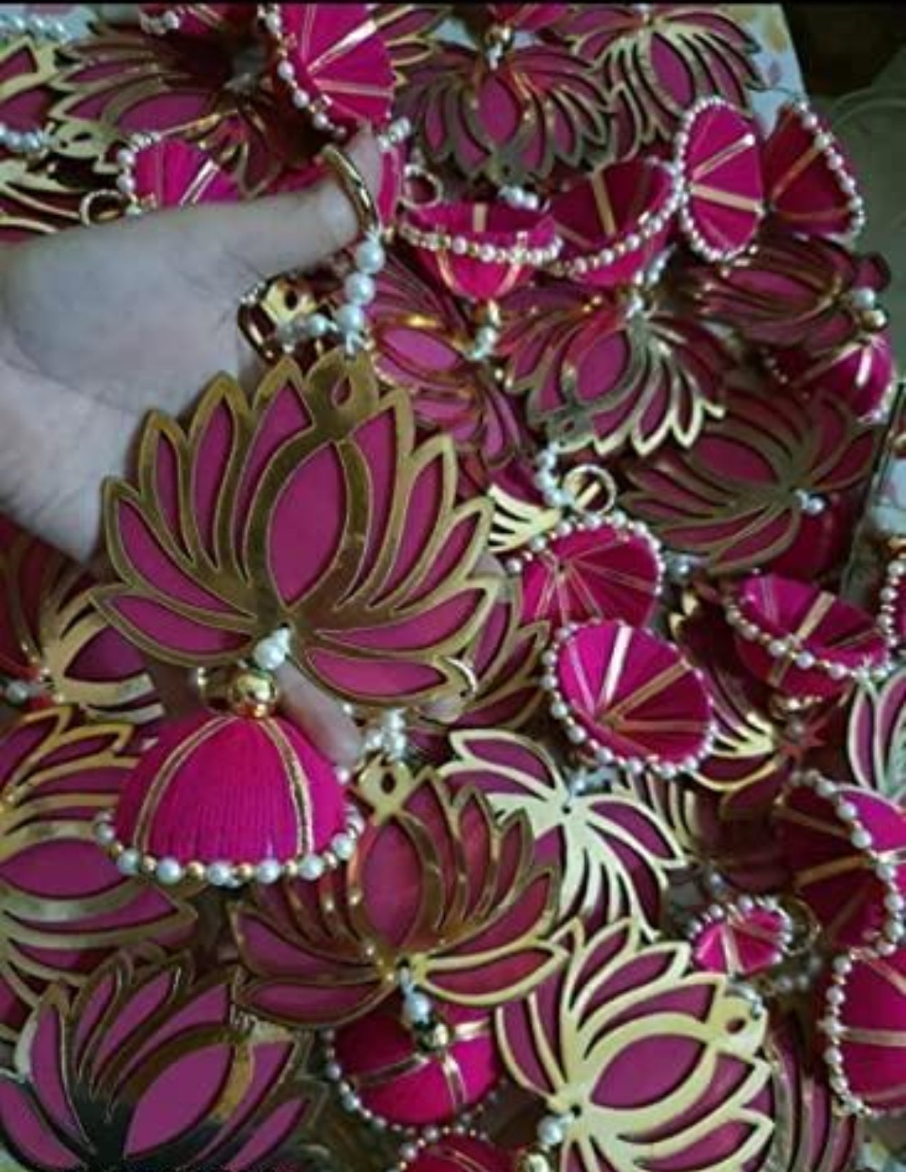 Beautiful designer set of 6 pieces lotus hangings