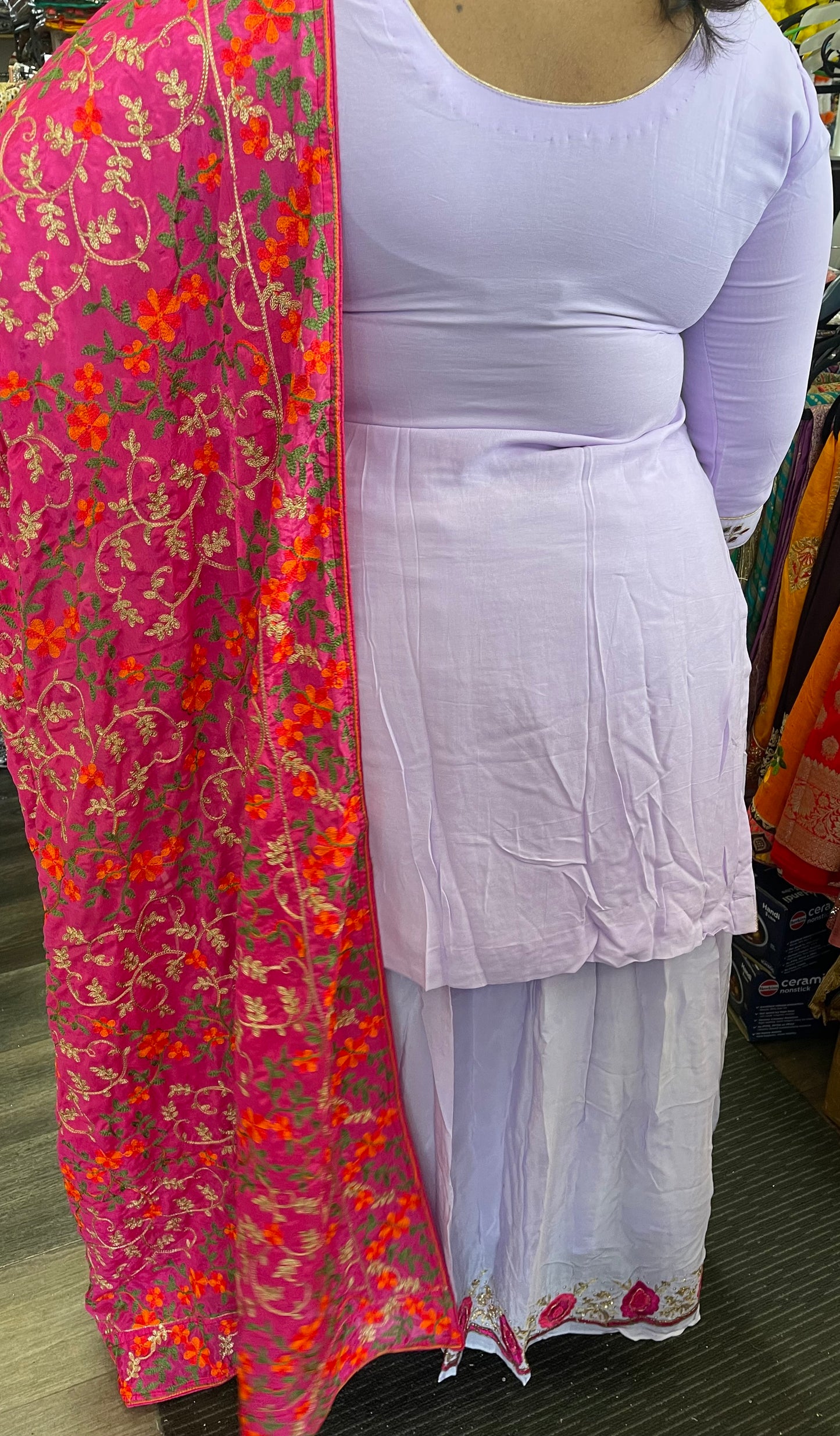 Beautiful designer long top lengha suit