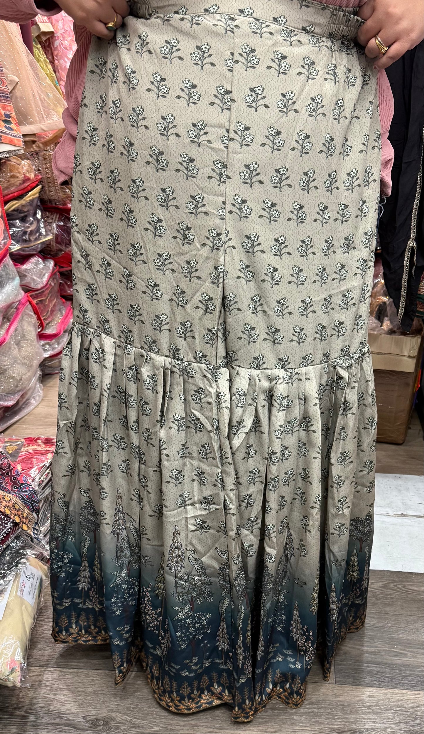 Beautiful designer floral sharara suit