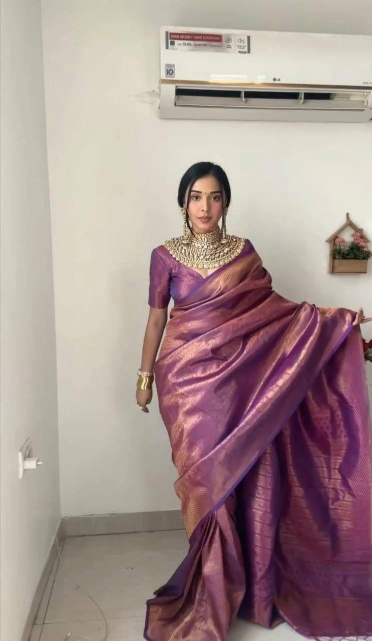Beautiful designer one minute silk saree