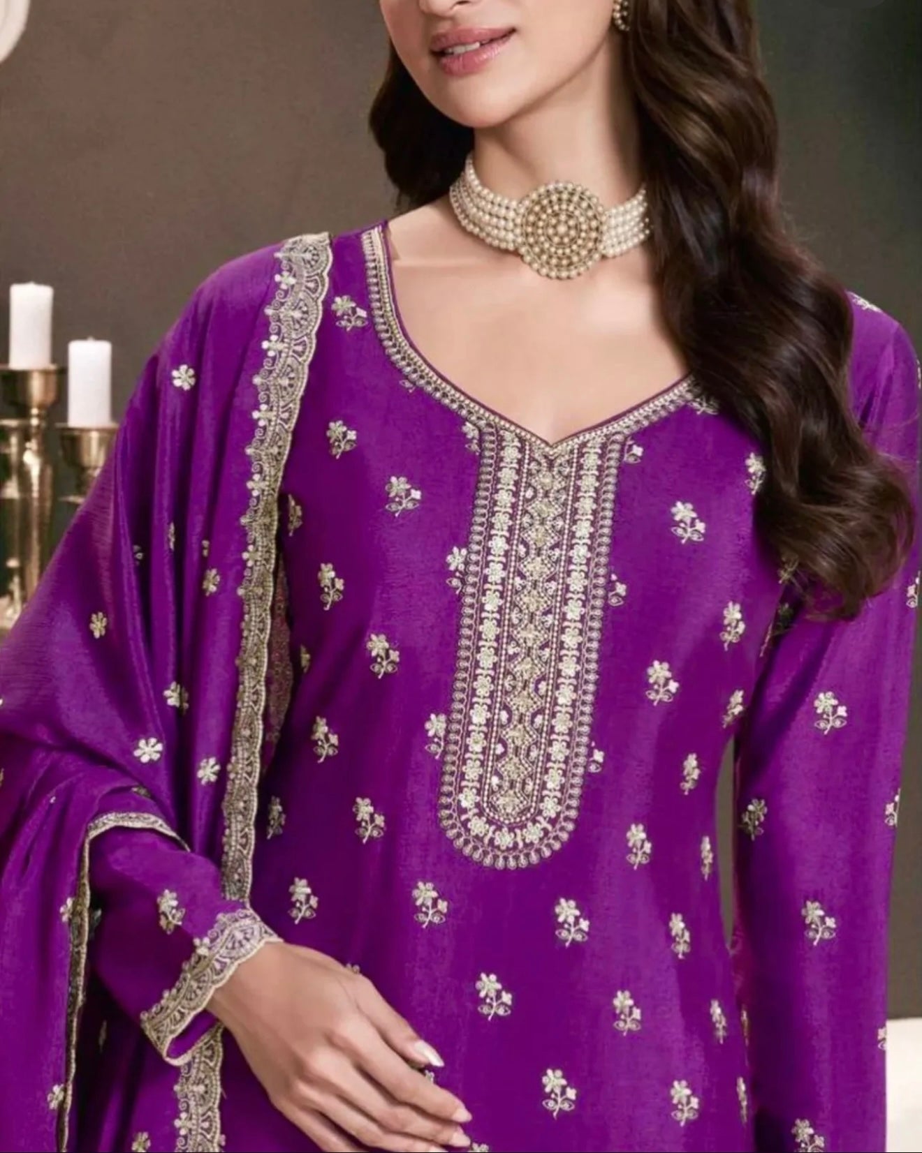 Beautiful designer plazo suit