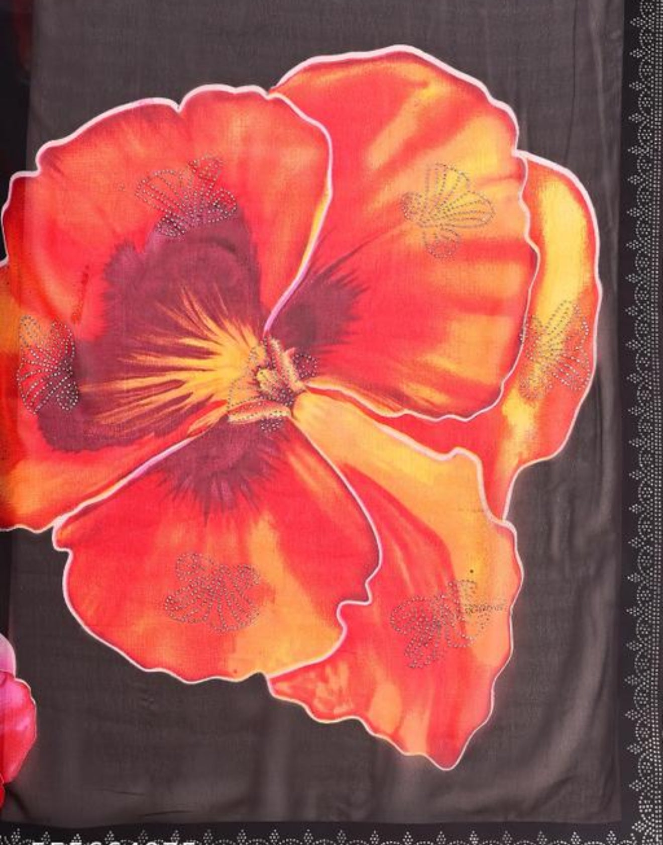 Beautiful designer Swarovski work floral saree