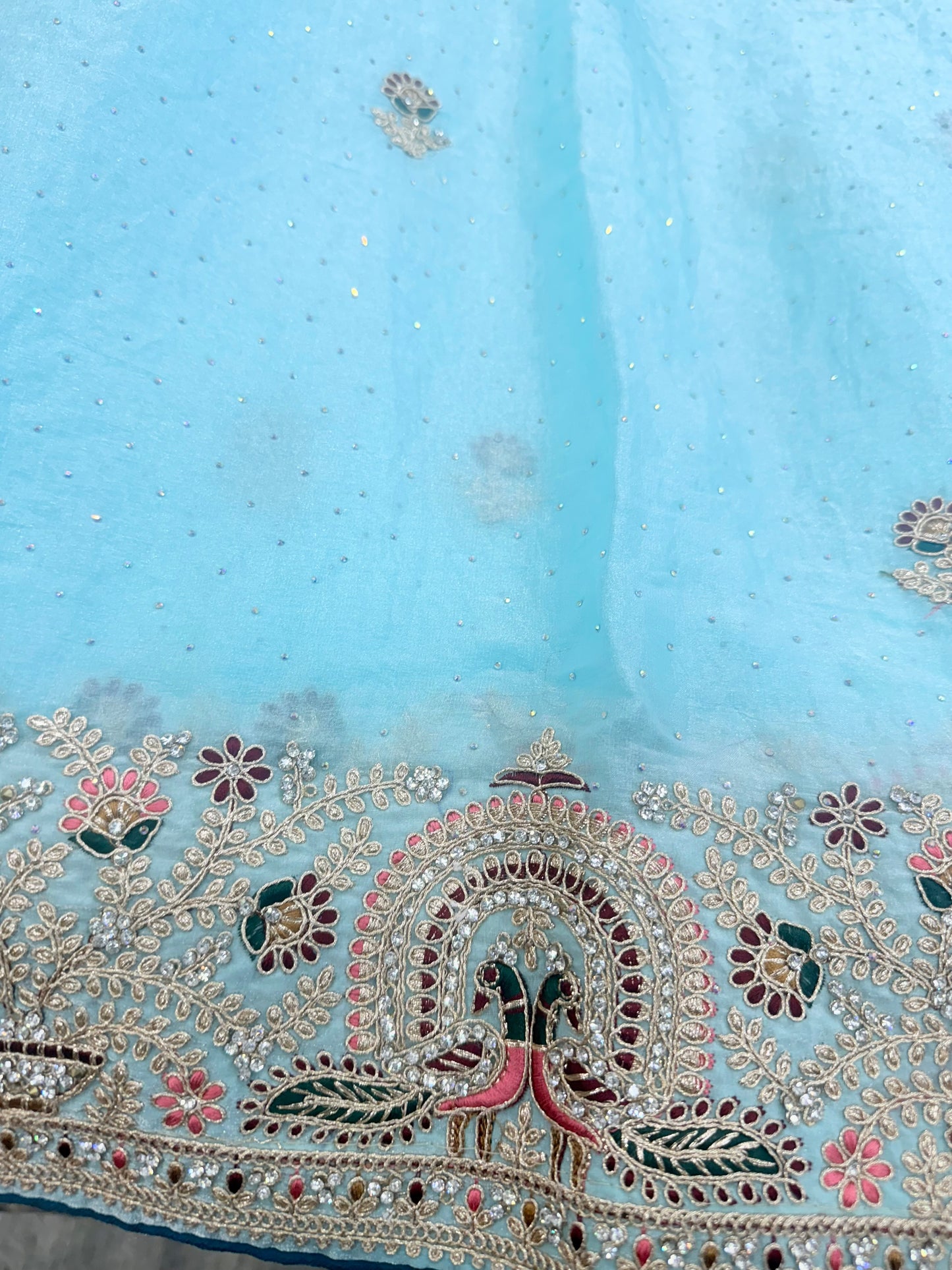 Beautiful designer fully embroidery saree with unstitched embroidery blouse