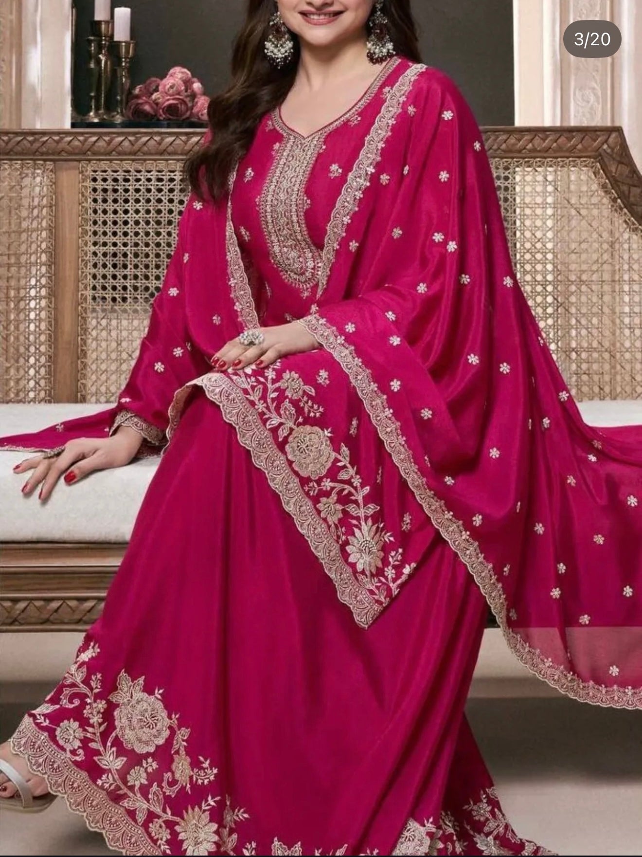 Beautiful designer plazo suit