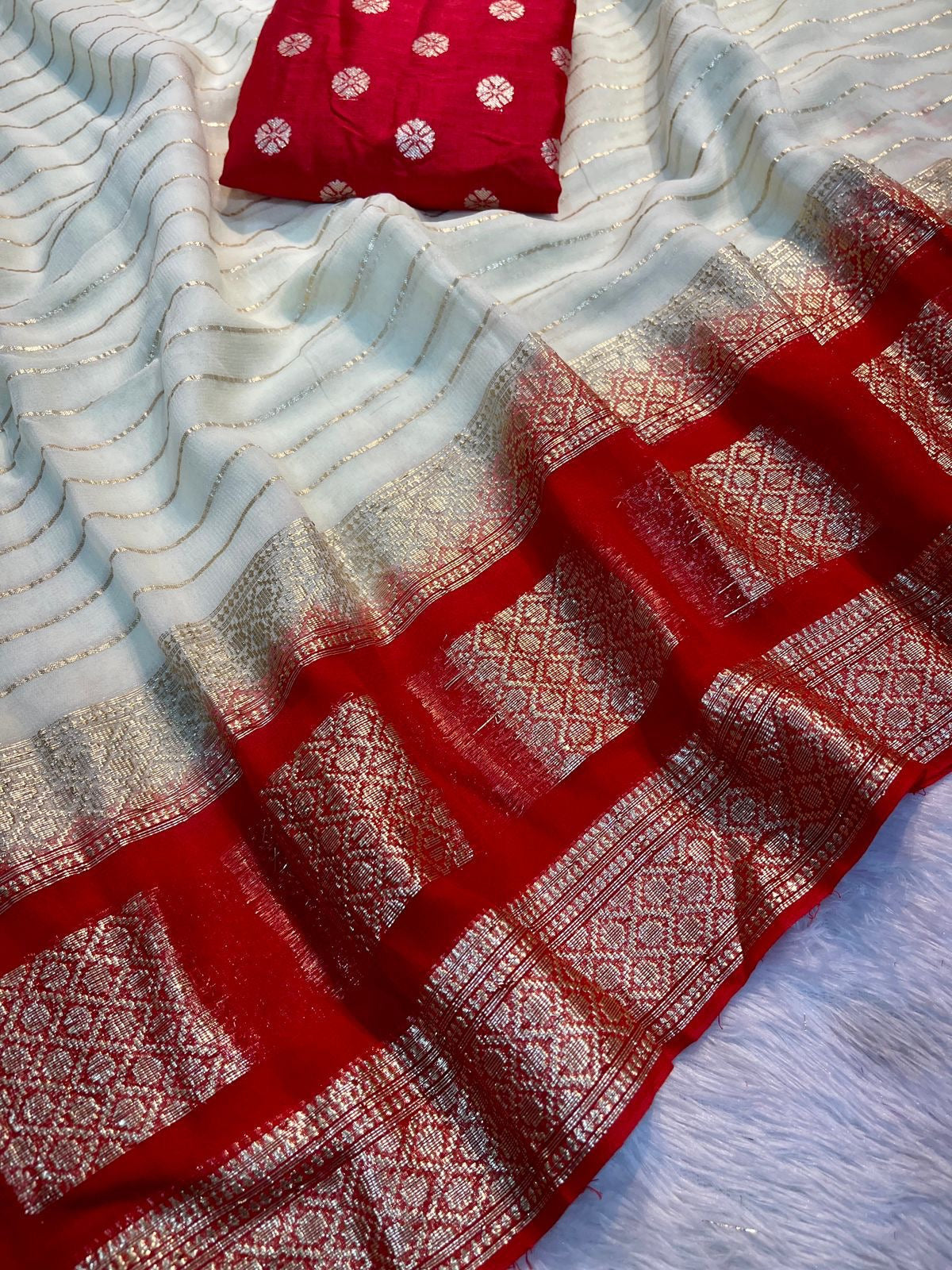 Beautiful designer geogrette saree