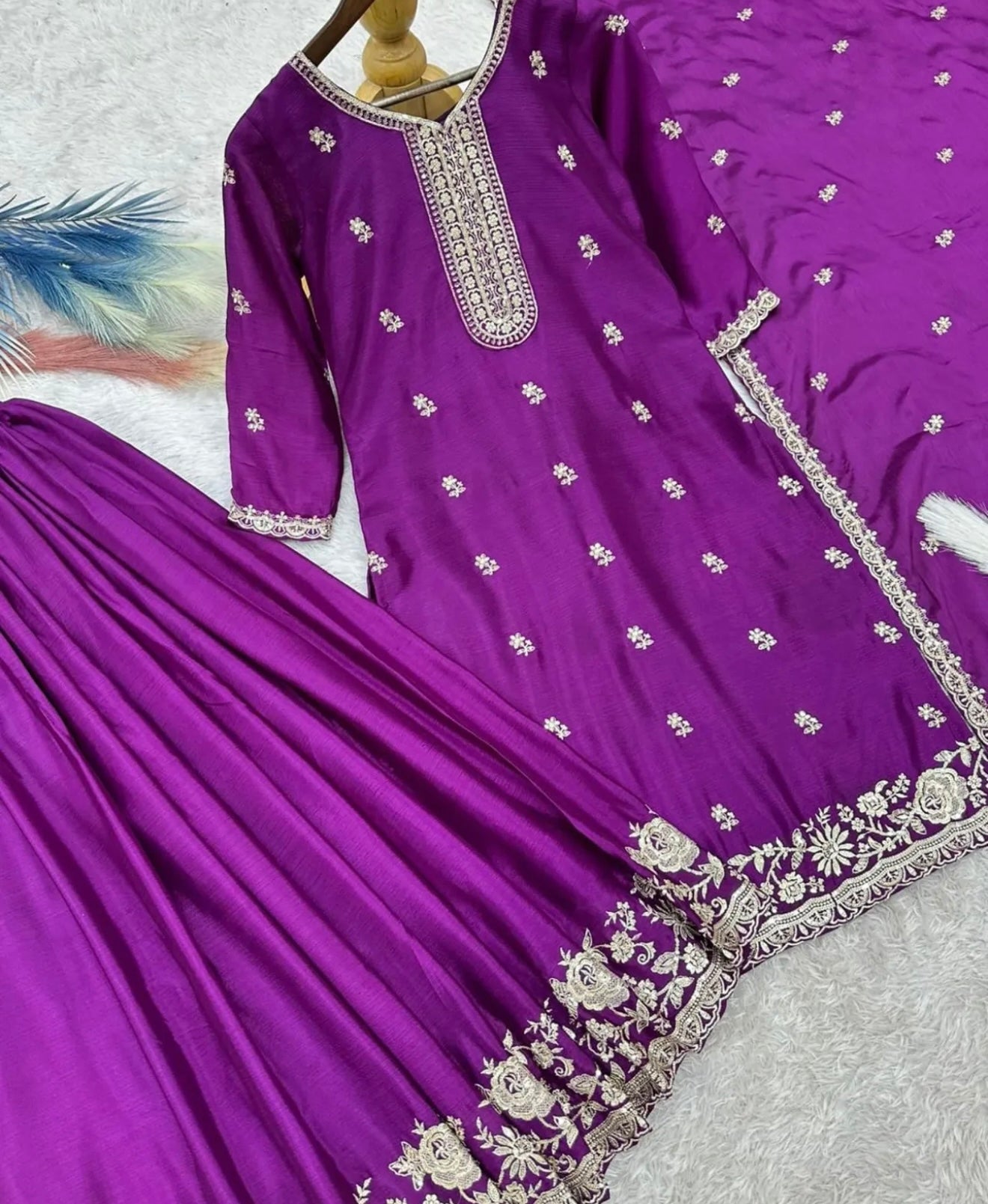 Beautiful designer plazo suit