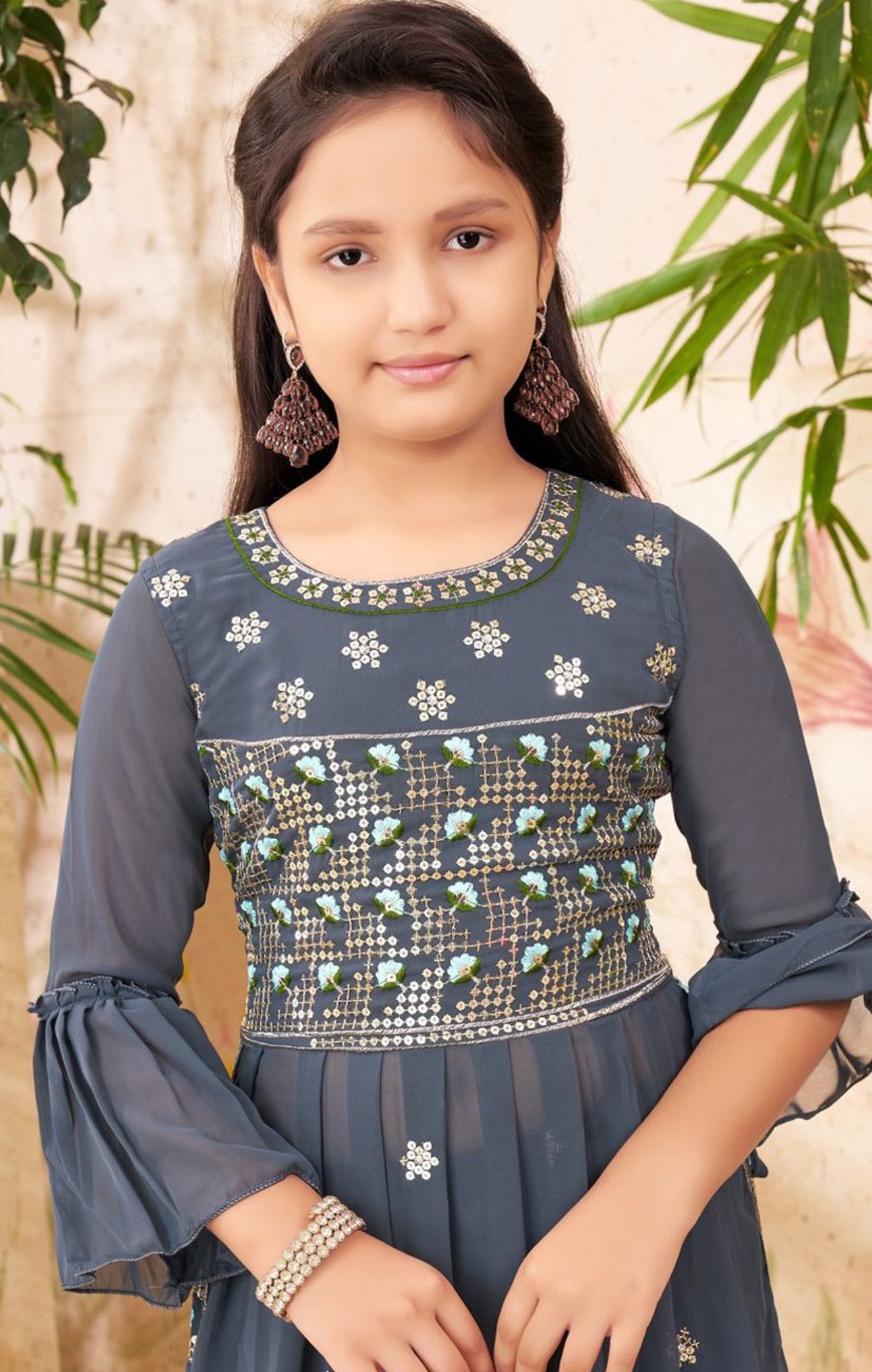 Beautiful designer nyra cut suit for girls
