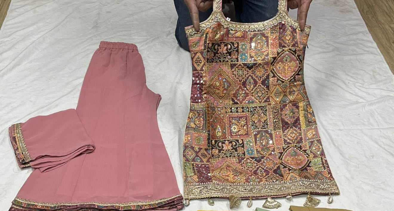 Beautiful designer anarkali plazo suit