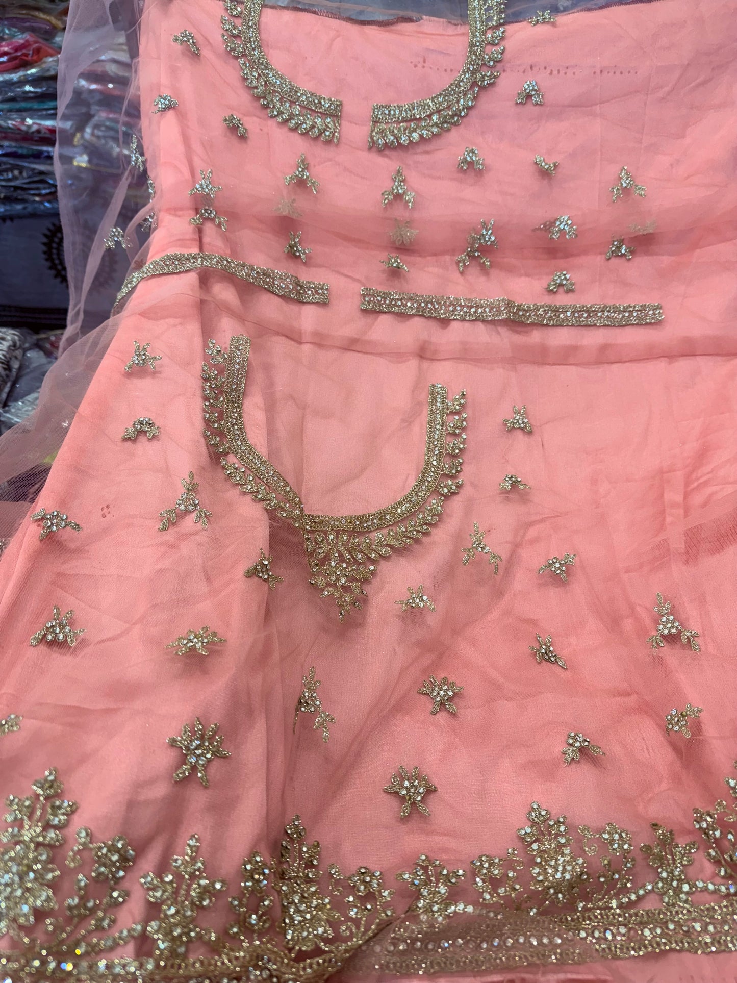 Beautiful designer semi stitch lengha