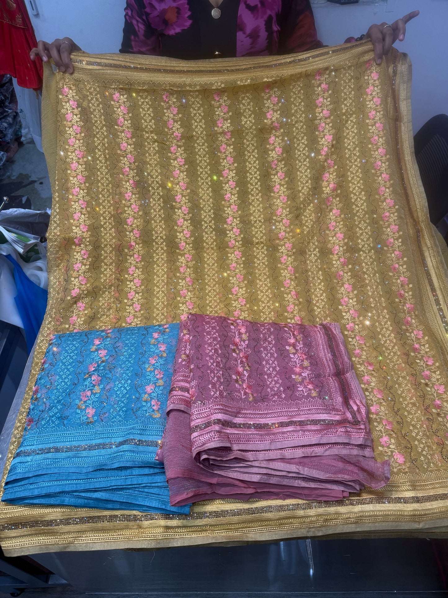 Beautiful designer fully Embroidery saree