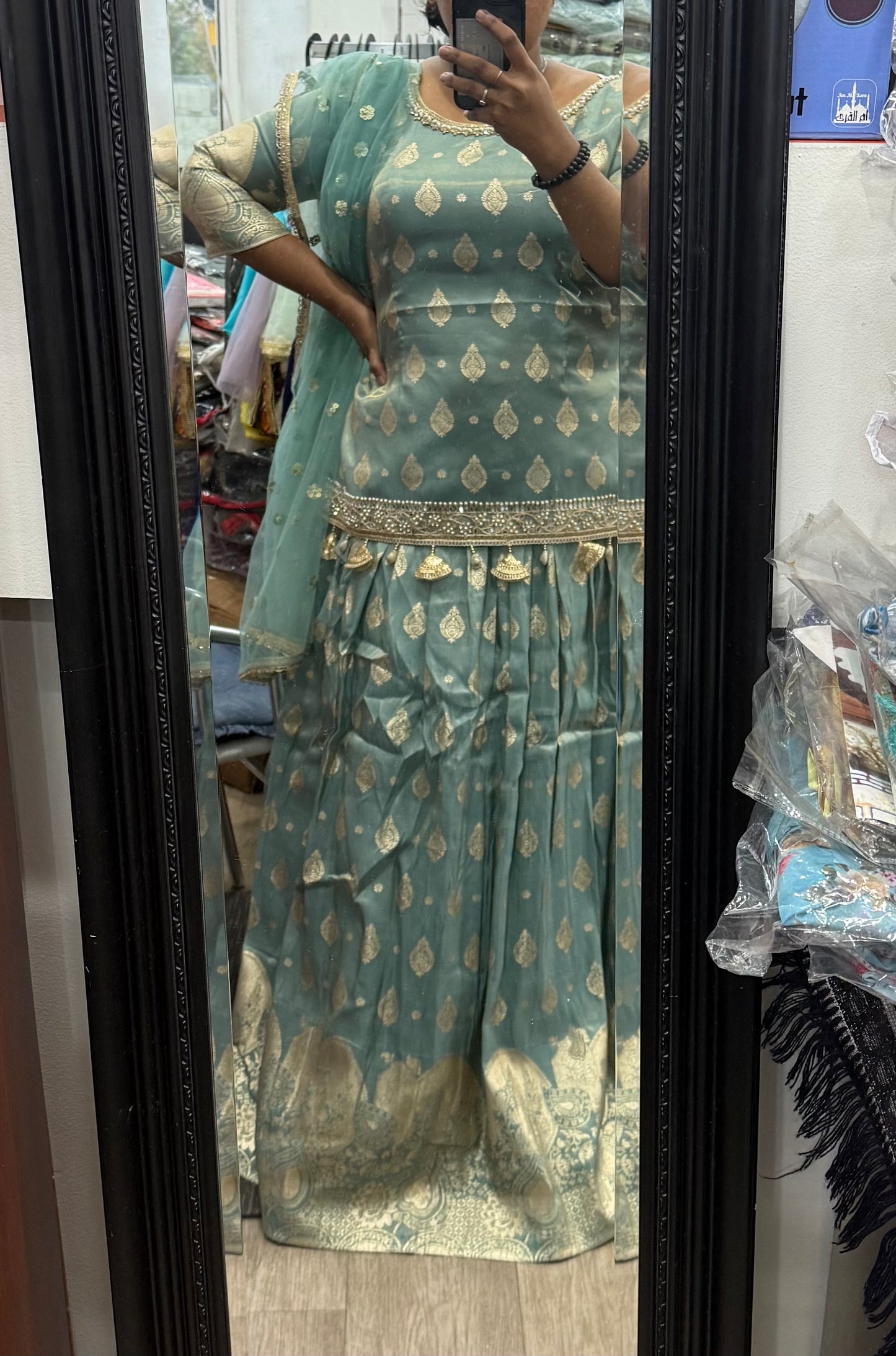 Beautiful designer long top lengha suit