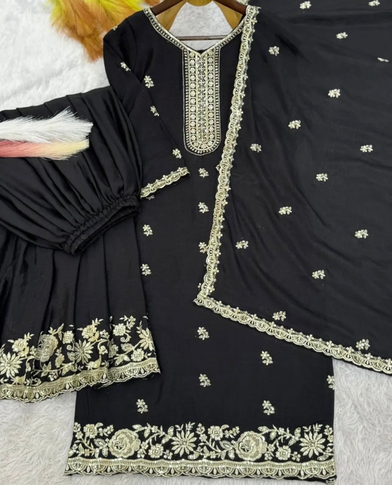 Beautiful designer plazo suit