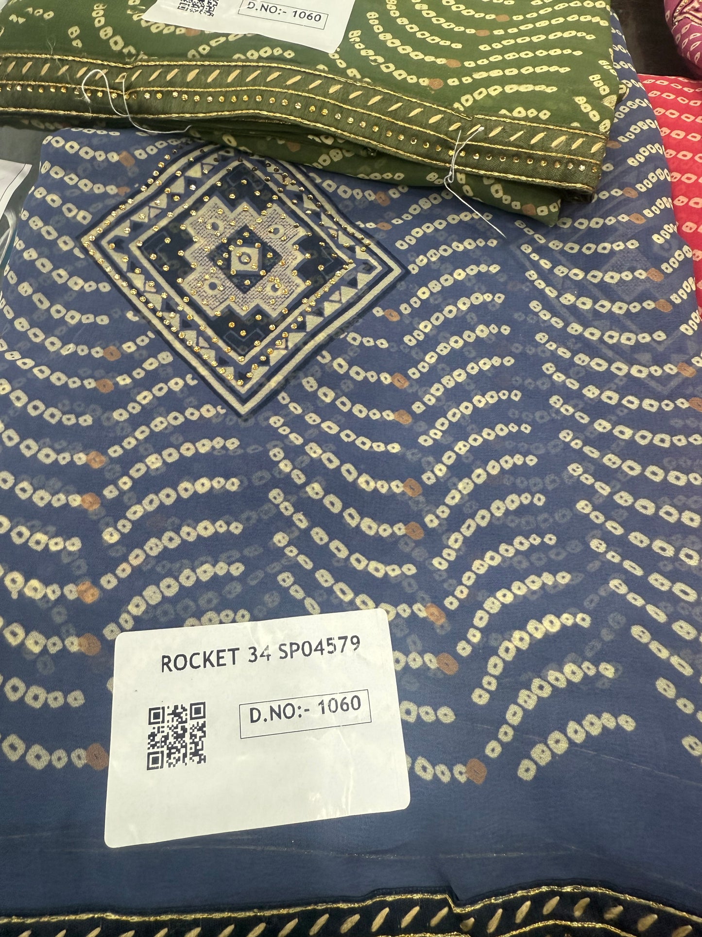 Beautiful designer geogrette bandhani saree