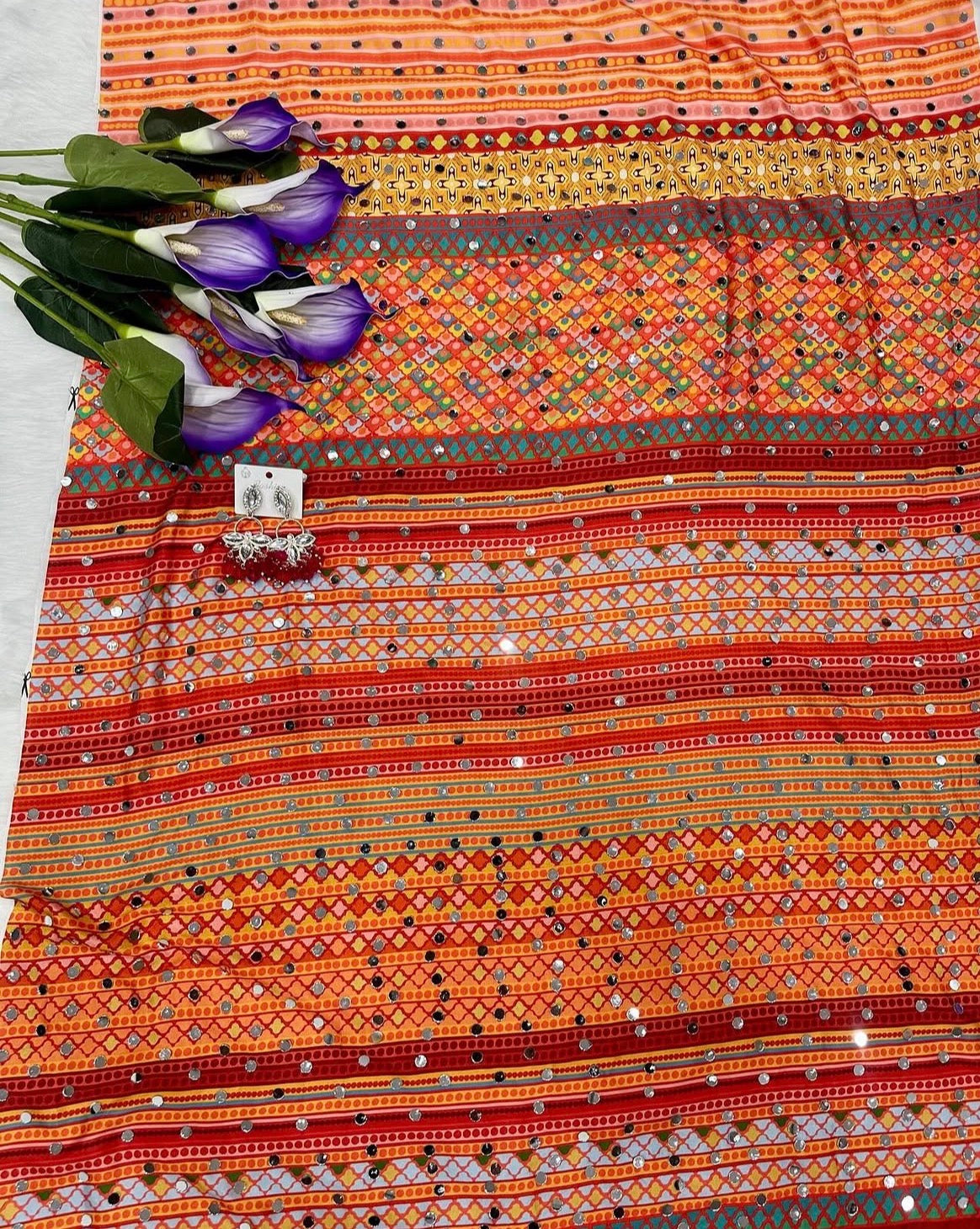 Beautiful designer multicolor saree